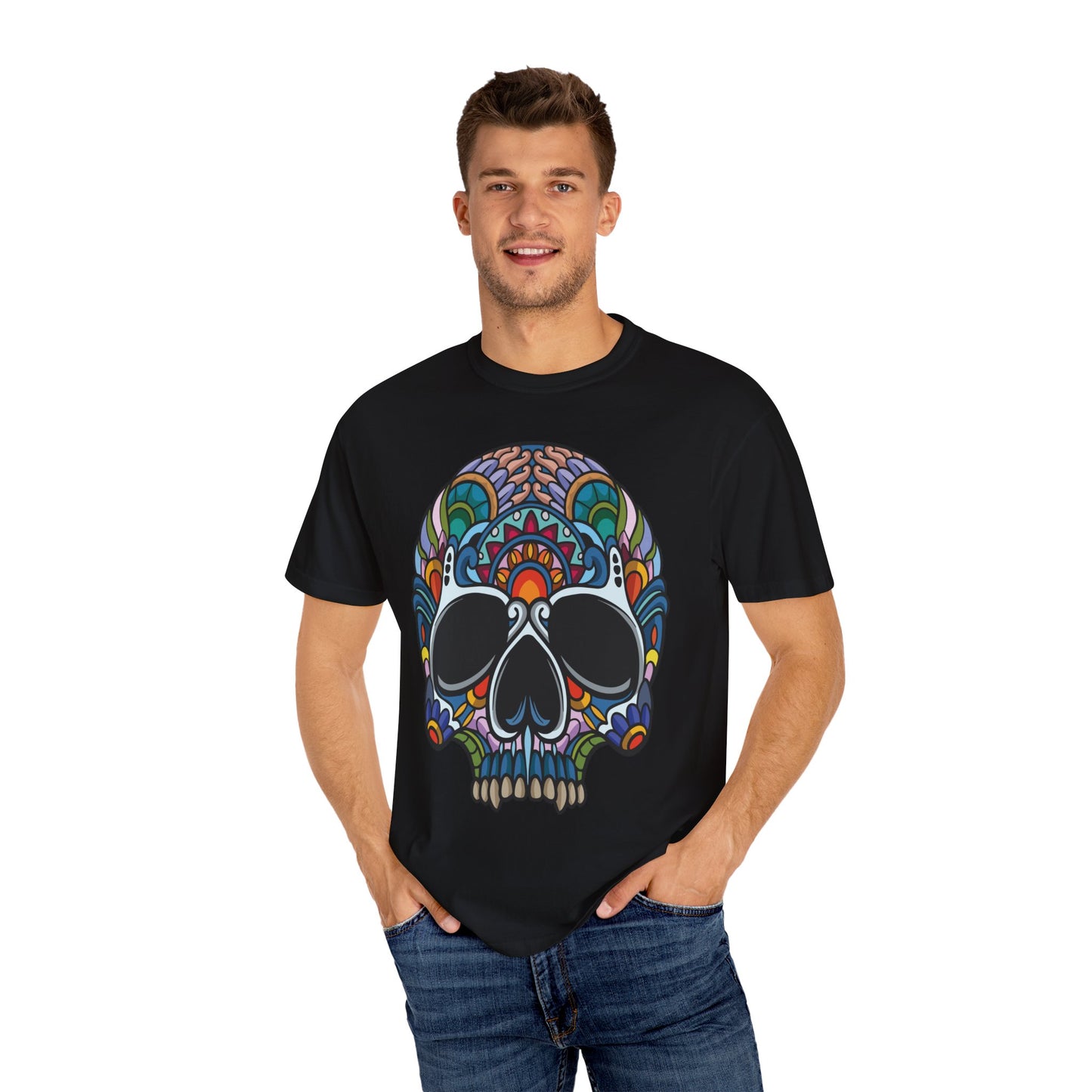 Unisex Cotton Tee Shirt with Skull