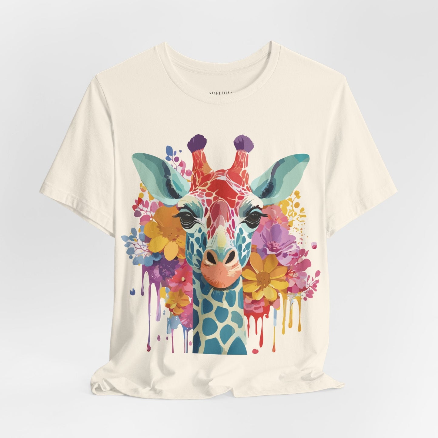 Giraffe Graphic Tee Unisex Vintage Inspired Art Design Adelpha Short Sleeve Shirt
