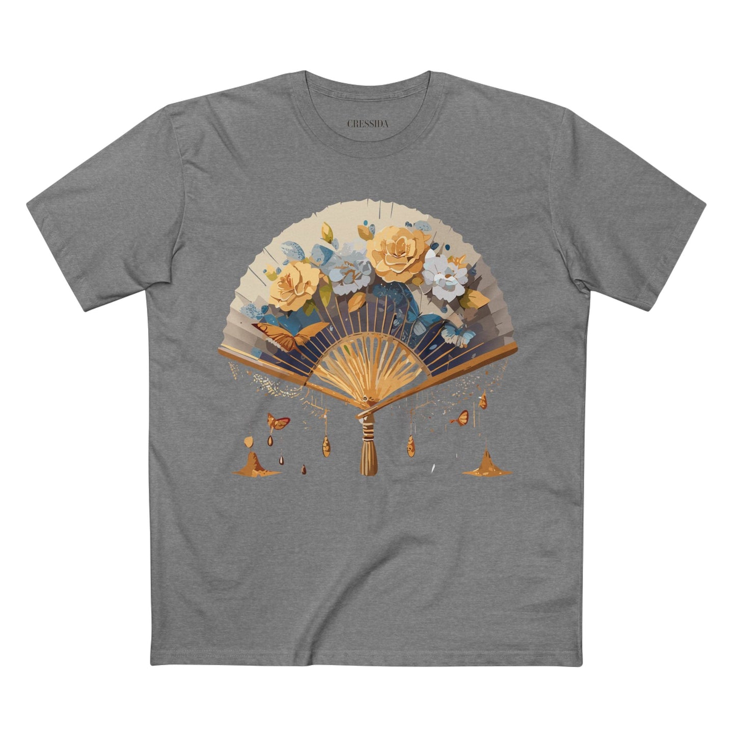 Antique Fan Graphic Design T-Shirt Unisex 100 Cotton Floral Carnival Artwork Tee 2