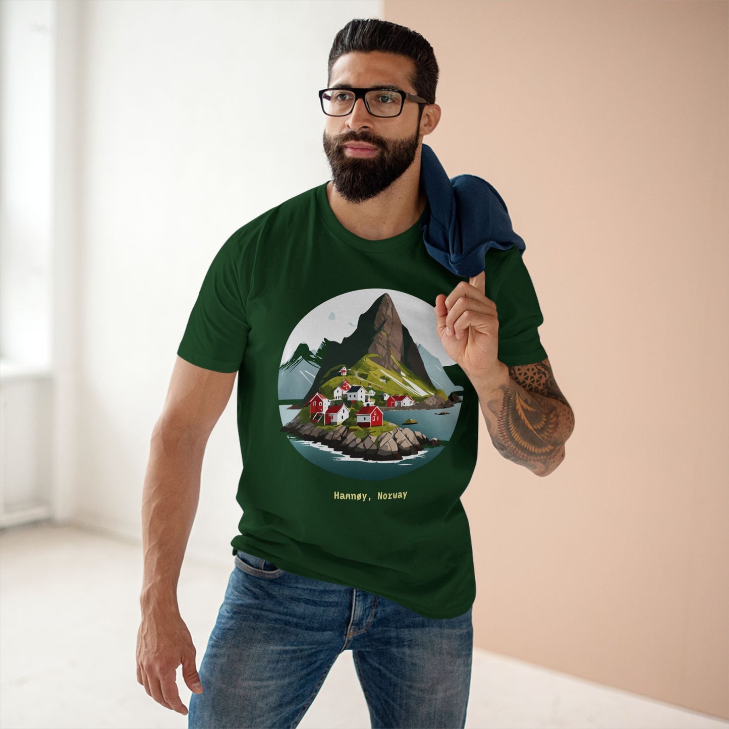 Norway Travel Shirt Unisex Tourist Tee With Original Art Design By Retro2Nova Premium Cotton
