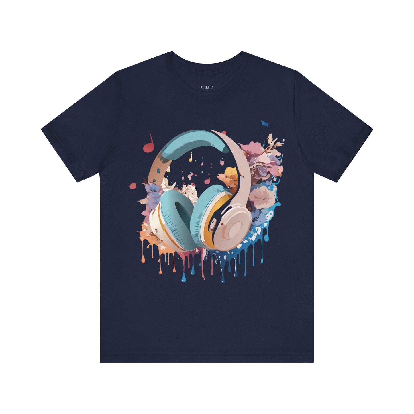 Music Graphic Unisex 100 Cotton Vintage Art with Musical Elements Tee 1