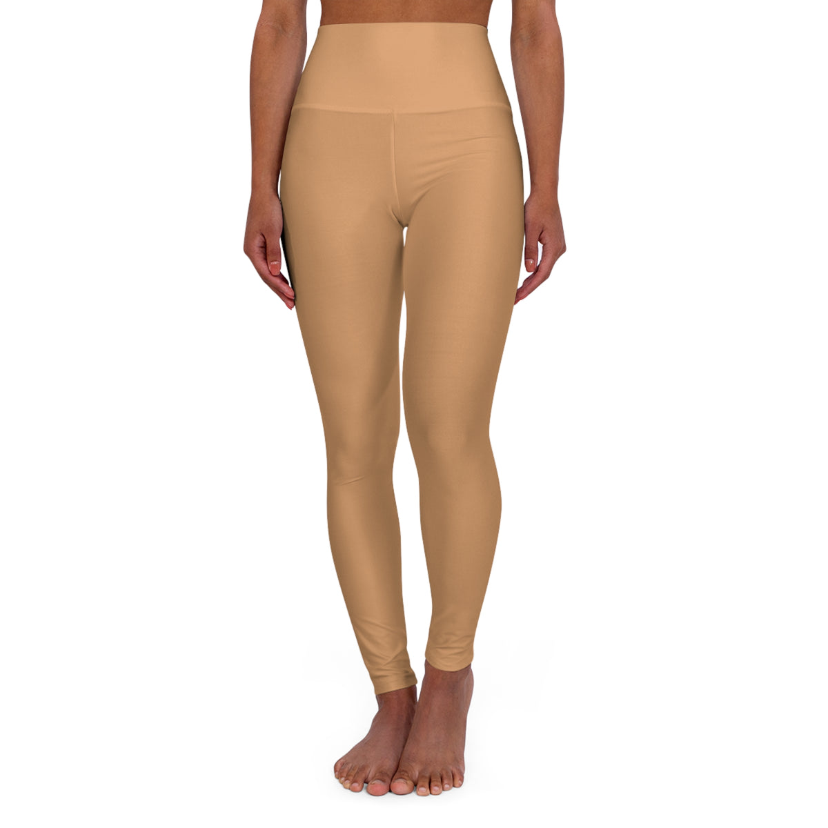 Light Bronze Color Yoga Leggings High-Waist Women's Seamless Poly-Span Stretchy Pants XS-2XL