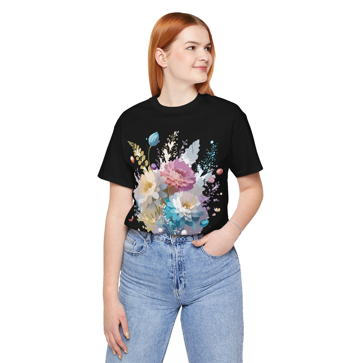 Floral Graphic Tee Shirt - Bella+Canvas Unisex 100 Cotton 7
