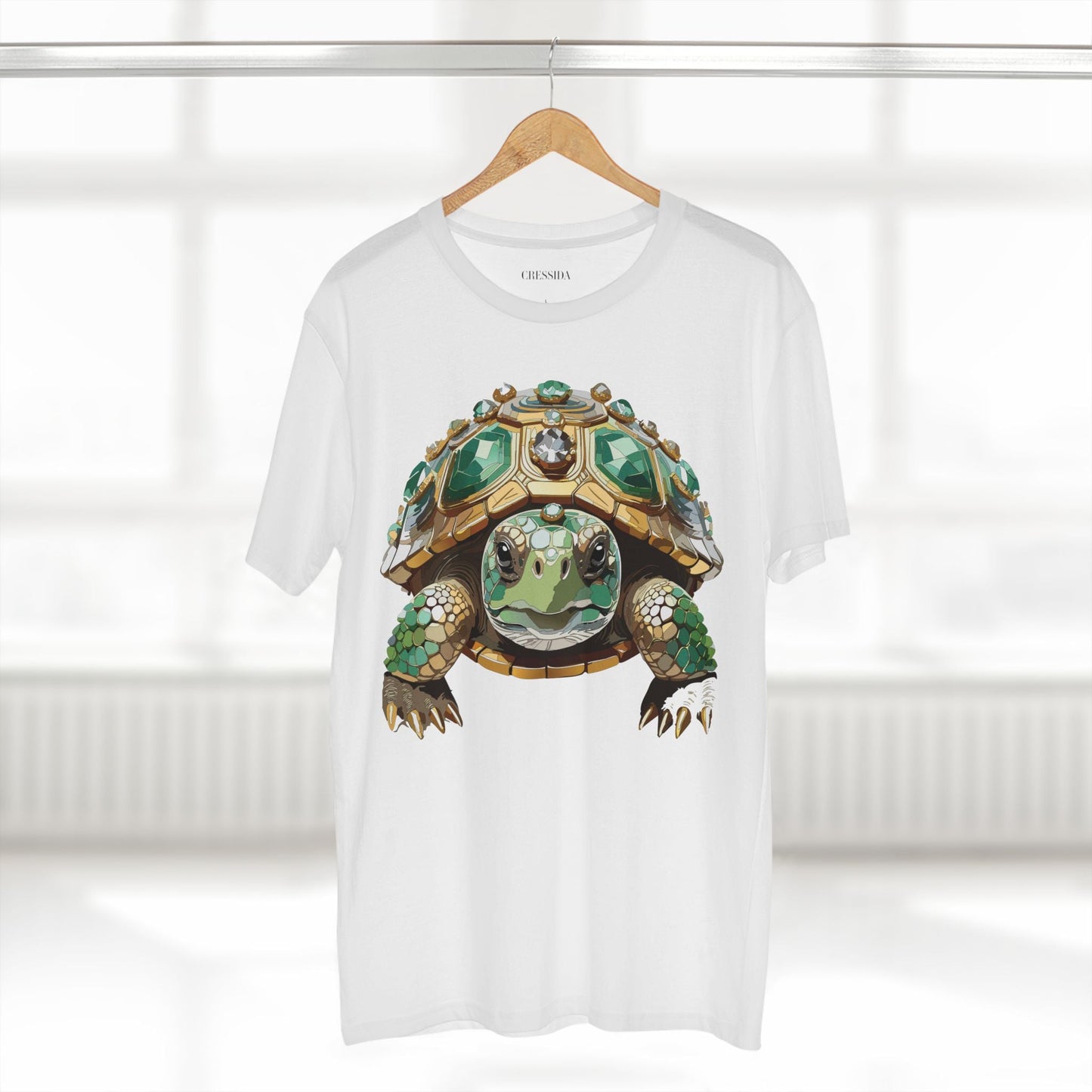 Turtle Graphic Unisex 100 Cotton Tee With Unique Animal Golden Medallion Art Design 31