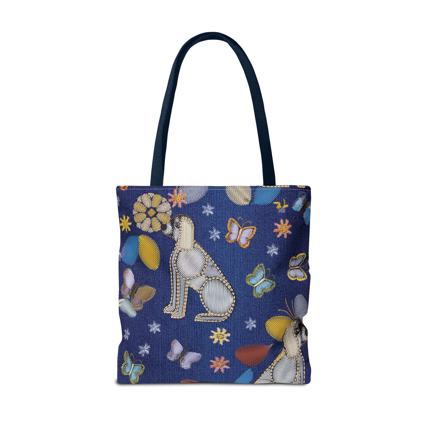 Denim Fabric Imitation Print Unisex Canvas Bag Poly Spun 3 Sizes Tote Bag 191-2
