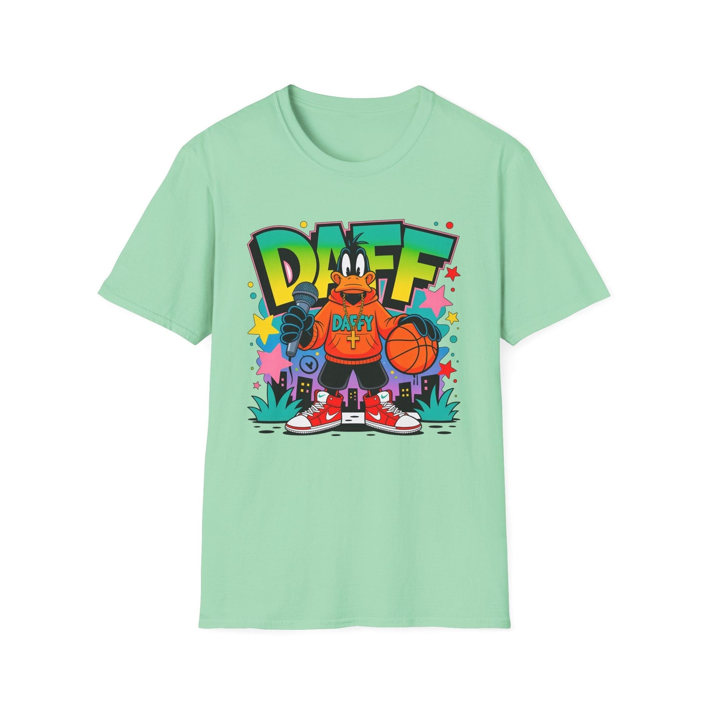 Unisex Cartoon T Shirt With Animation Design Funny Animals Tee Gildan Softstyle 64000