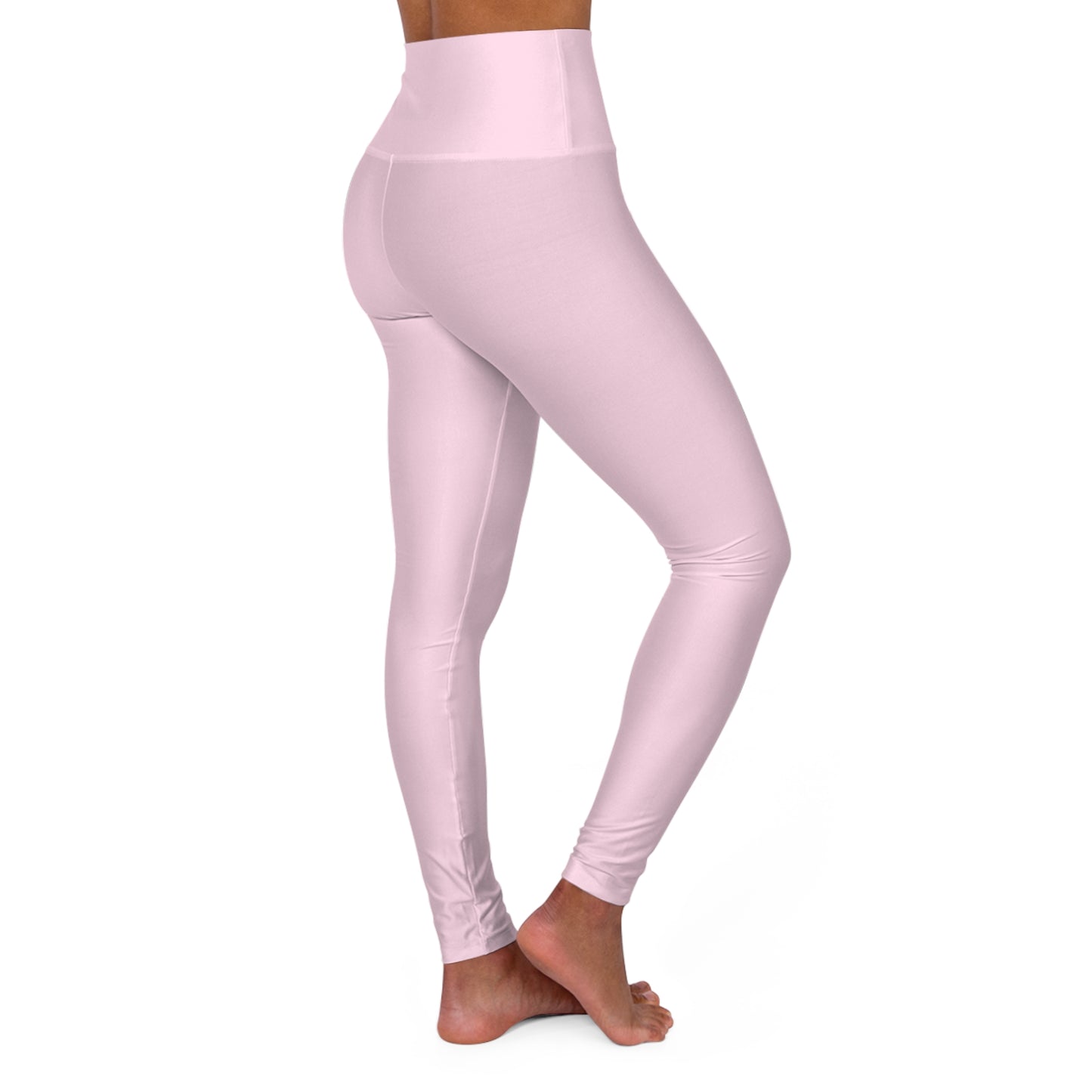 High-Waist Petal Frost Pink Yoga Leggings Women's Seamless Poly-Span Stretchy Light Pink Activewear