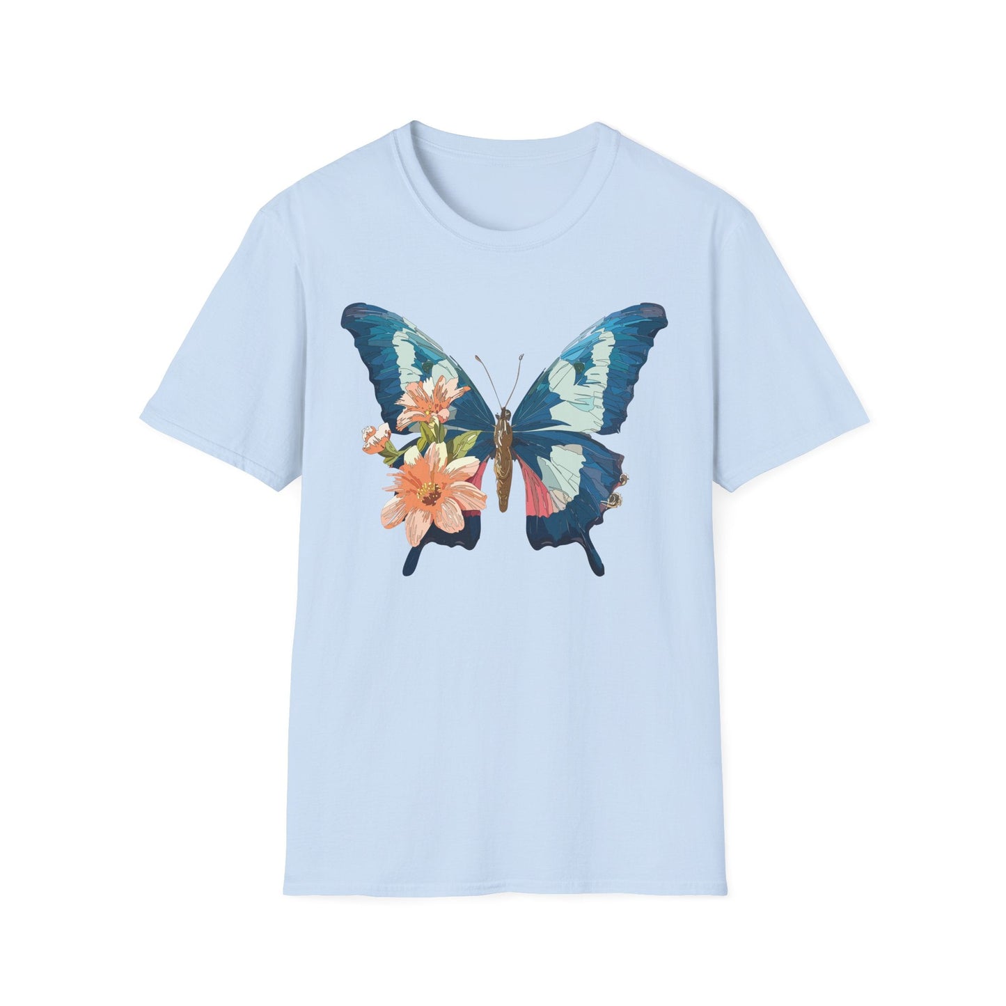 Butterfly Themed Unisex T Shirt Monarch Design Softstyle 64000 100 Cotton Tee For Everyday Comfort