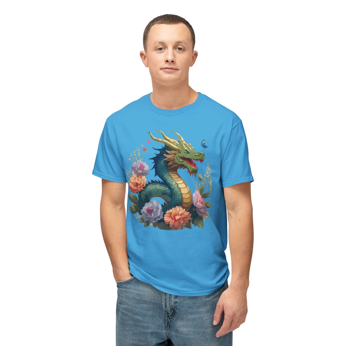 Dragon Art Print T Shirt Unisex HD Cotton Made In USA Full Color