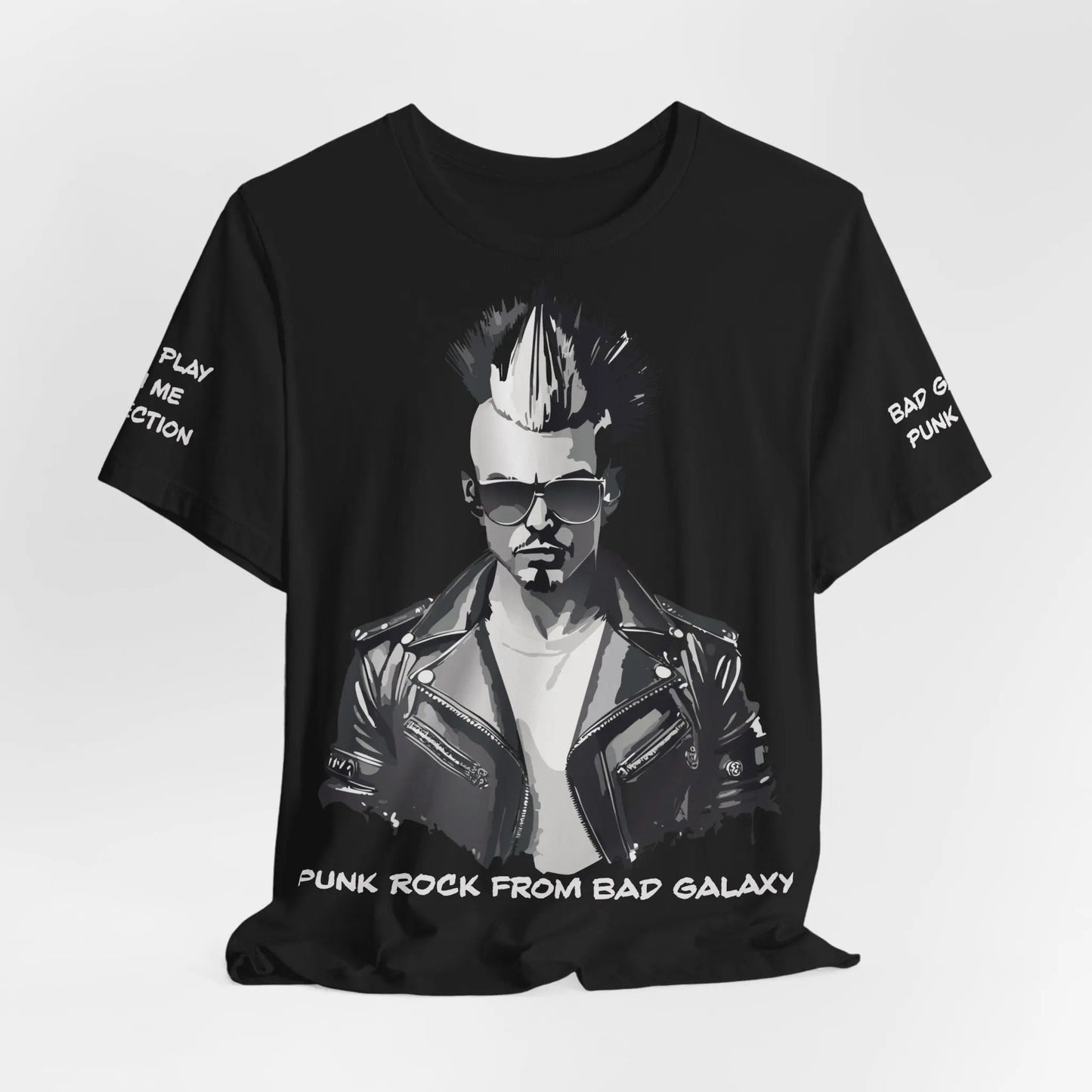 Punk Rock Tee Shirt Made To Order From Bad Galaxy Eco Friendly Inks Cotton Tee Made In USA