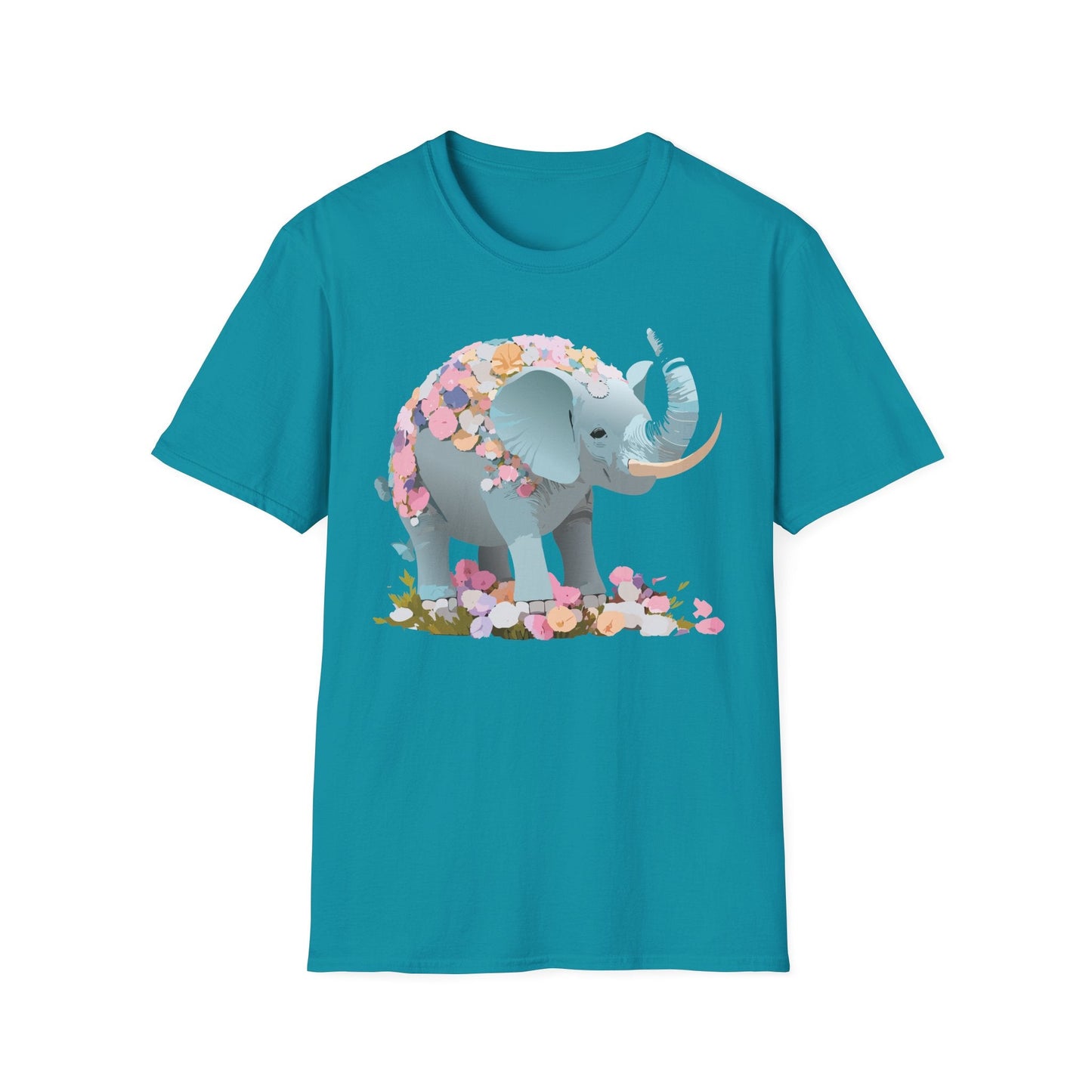 Elephant Graphic T Shirt Gildan Softstyle Unisex Cotton Tee With Elephant Print Design Artwork