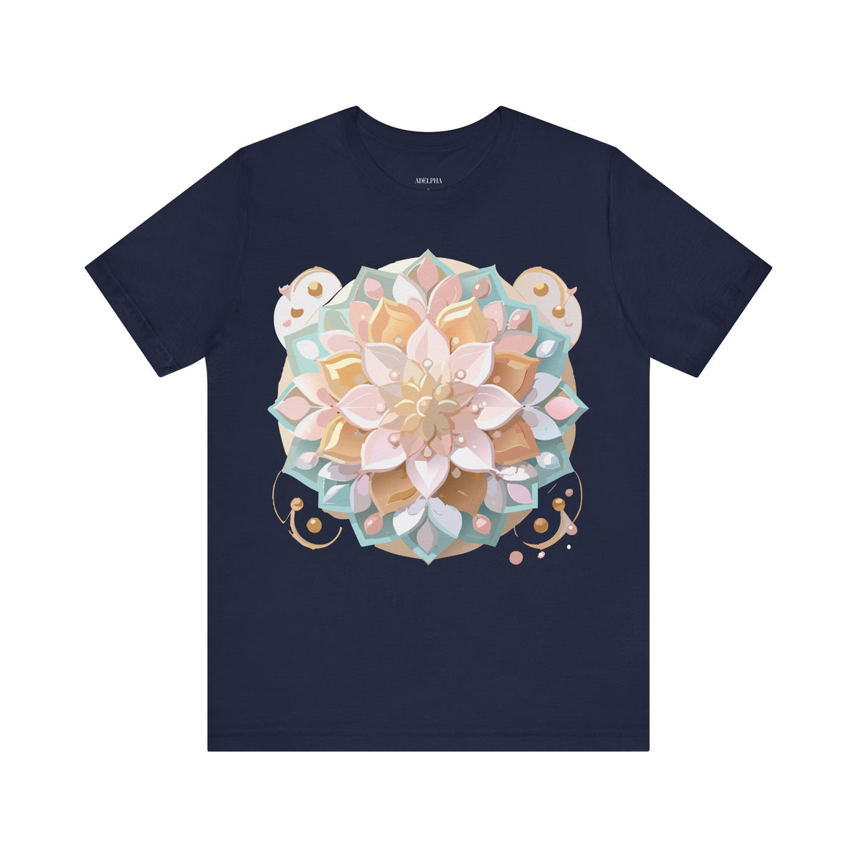 Mandala Graphic Unisex Cotton Bella+Canvas Tee with Floral Art Design n141