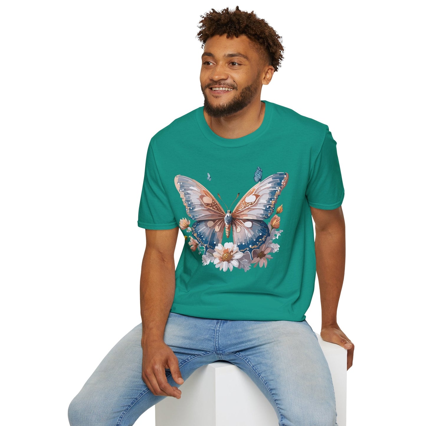 Butterfly Shirt Unisex Monarch Design Gildan 64000 Ring Spun Cotton Softstyle Tee For Comfort