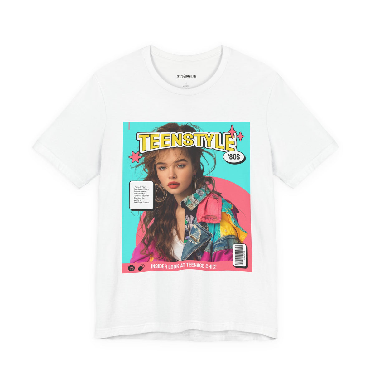 Magazine Cover Graphic Unisex Cotton Bella+Canvas Tee with Retro Poster Design ab114