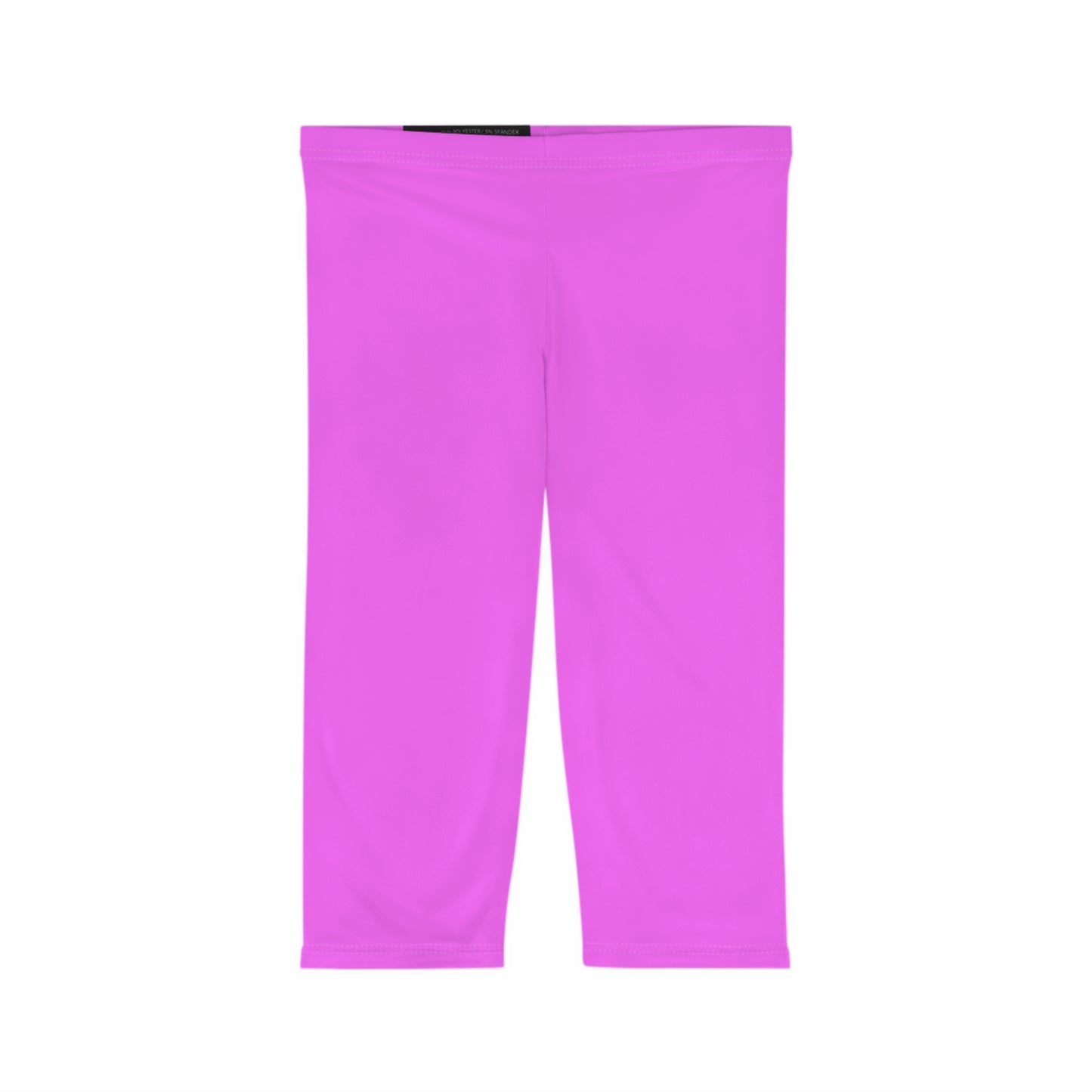 Bright Peony Purple Color Women's Brushed Suede Poly Span Casual Capri Leggings XS-2XL