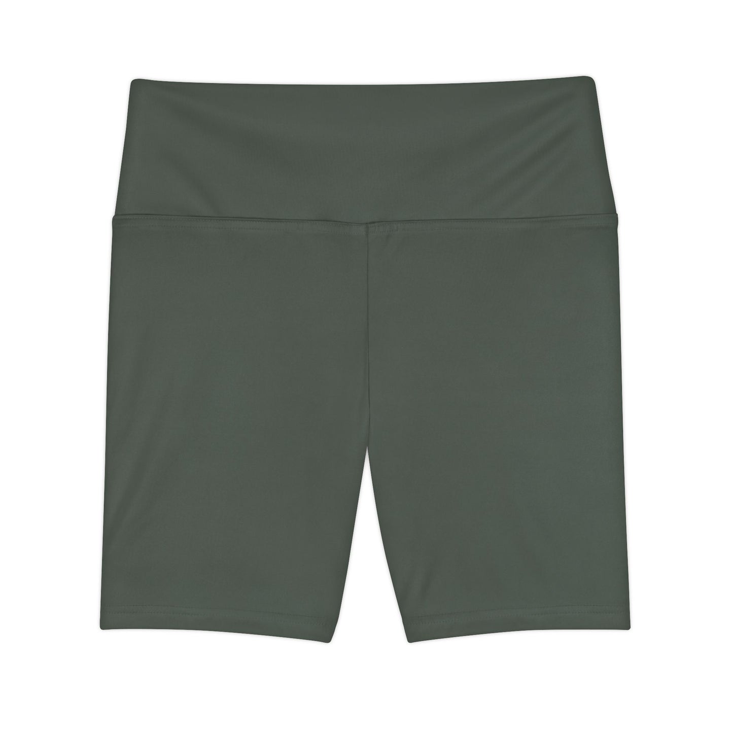 Ebony Dark Olive Women's Workout Shorts — High-Waist Olive Bike Shorts for Yoga & Training
