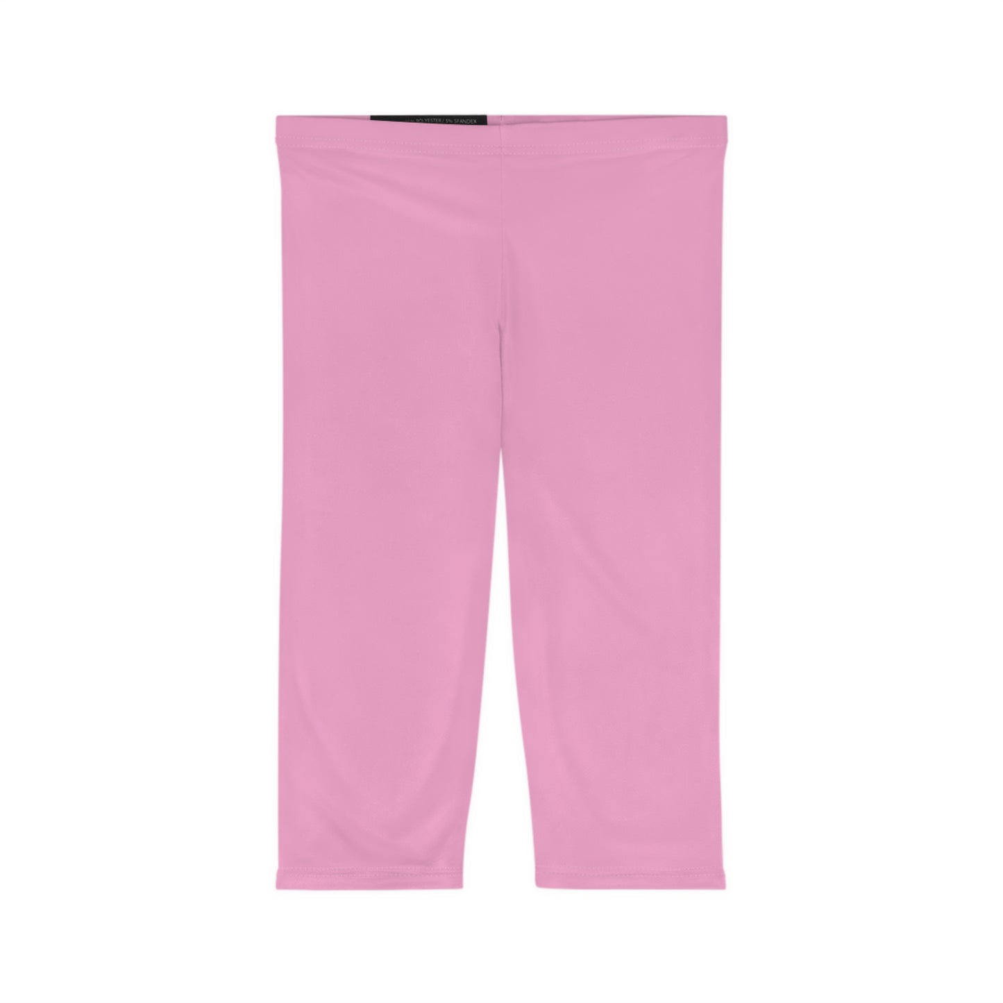 Blush Pop Pink Color Women's Brushed Suede Poly Span Casual Capri Leggings XS-2XL