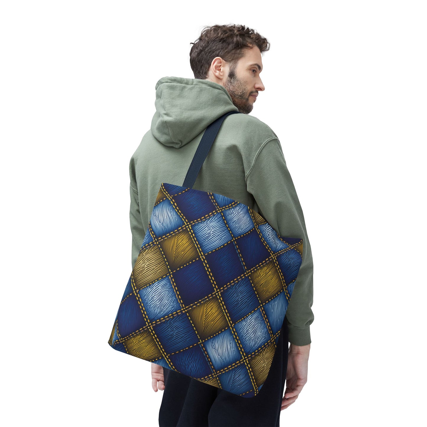 Denim Fabric Imitation Print Unisex Canvas Bag Poly Spun 3 Sizes Tote Bag 143