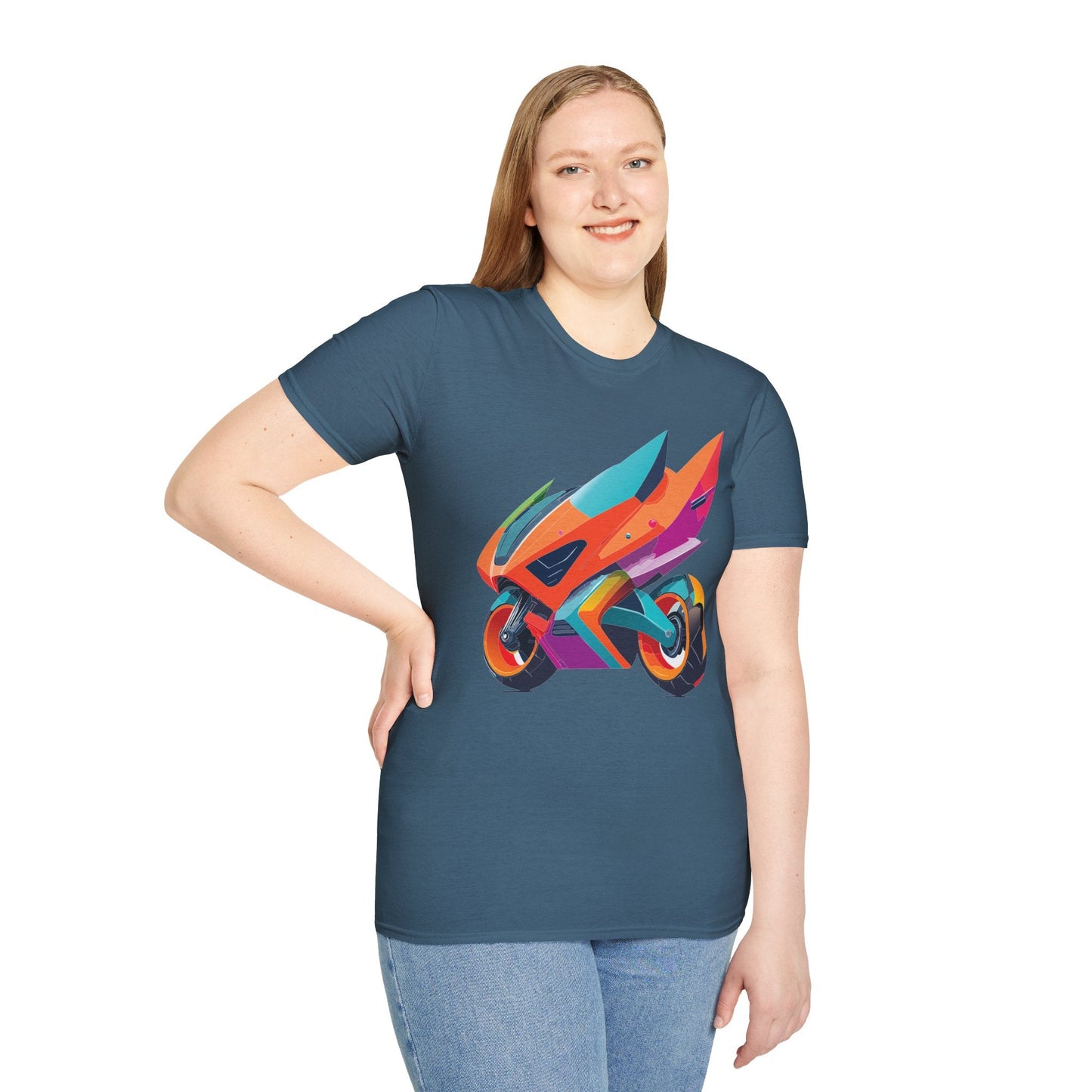 Unisex Bike T Shirt Moto Shirt Motorcycle MTB T Shirt 100 Percent Cotton Softstyle