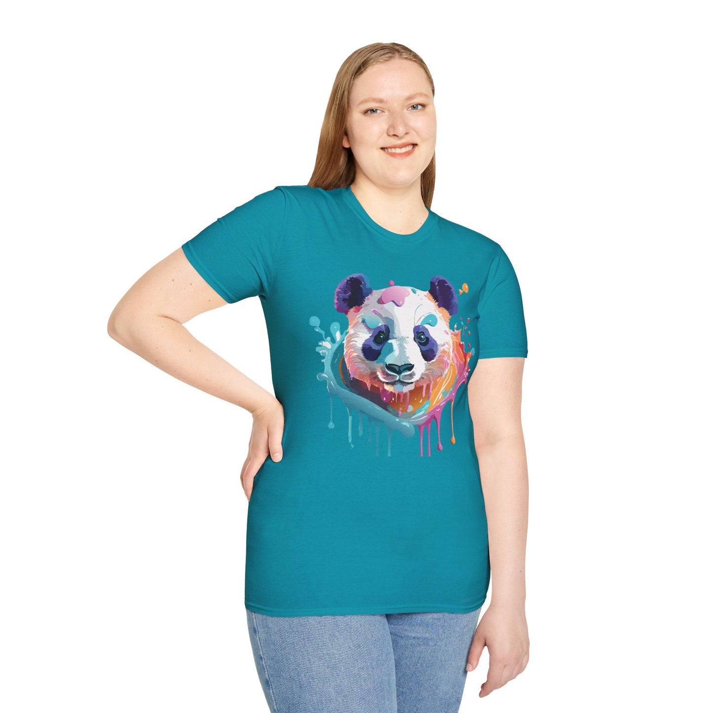 Panda Shirt T Shirt Softstyle 64000 Gildan 100 Percent Ring Spun Cotton Comfortable Animal Tee
