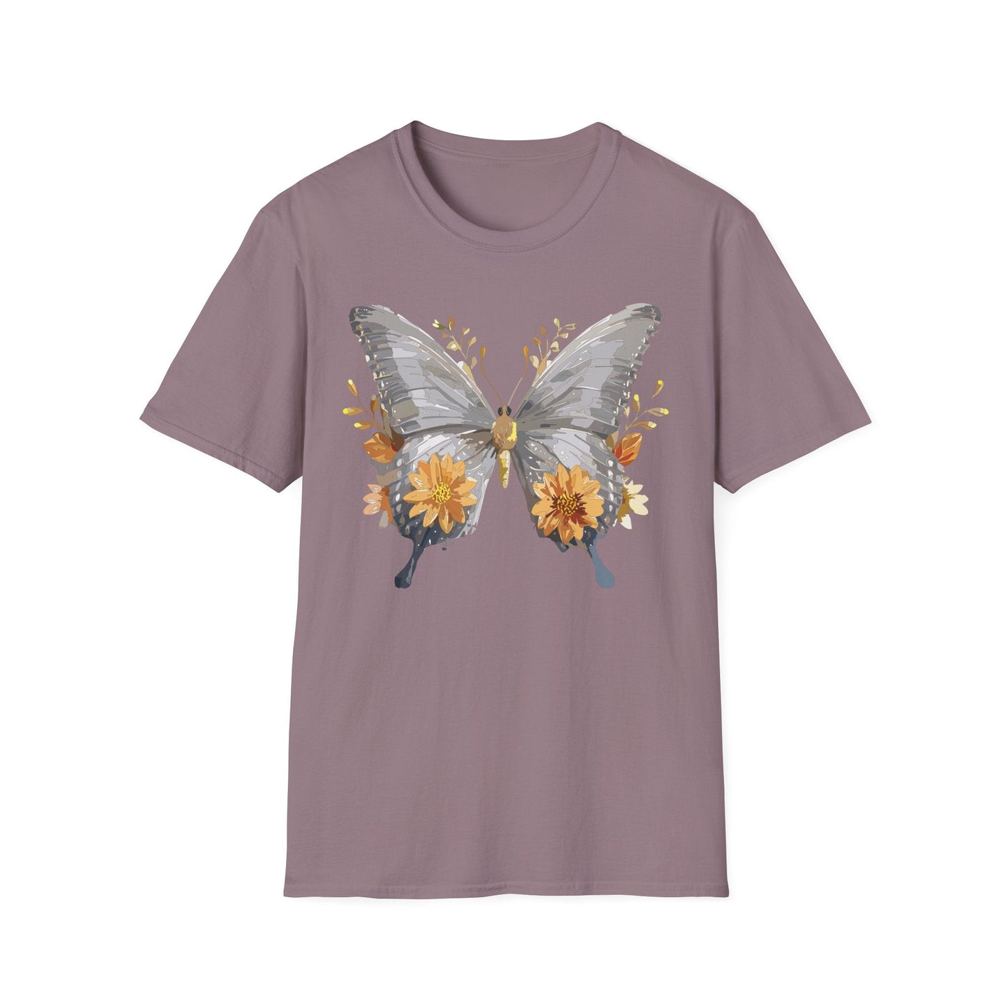 Butterfly T Shirt For Unisex Gildan Softstyle 64000 Cotton Comfort Monarch Design Tee