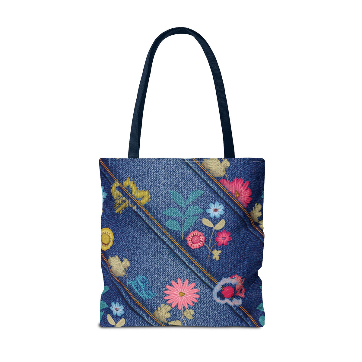 Denim Fabric Imitation Print Unisex Canvas Bag Poly Spun 3 Sizes Tote Bag 164