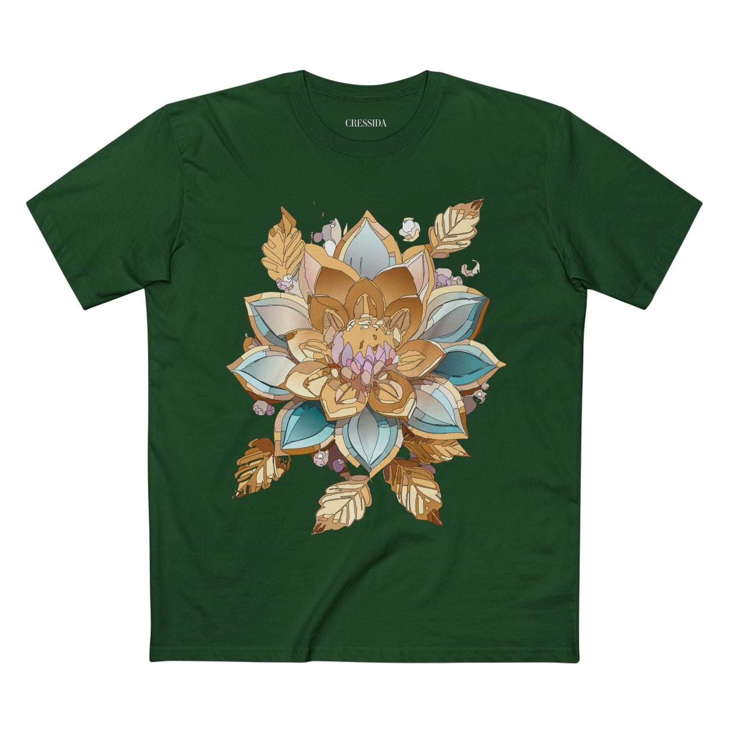 Floral Graphic T-Shirt Unisex 100 Cotton Art Design with Antique Flowers Tee 3