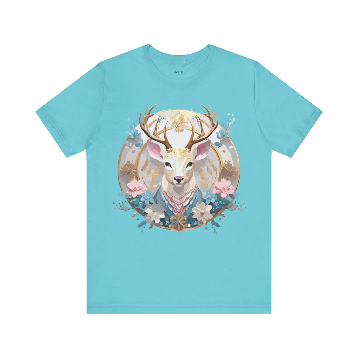 Medallion Graphic Unisex Cotton Bella+Canvas Tee with Floral Art Design m59