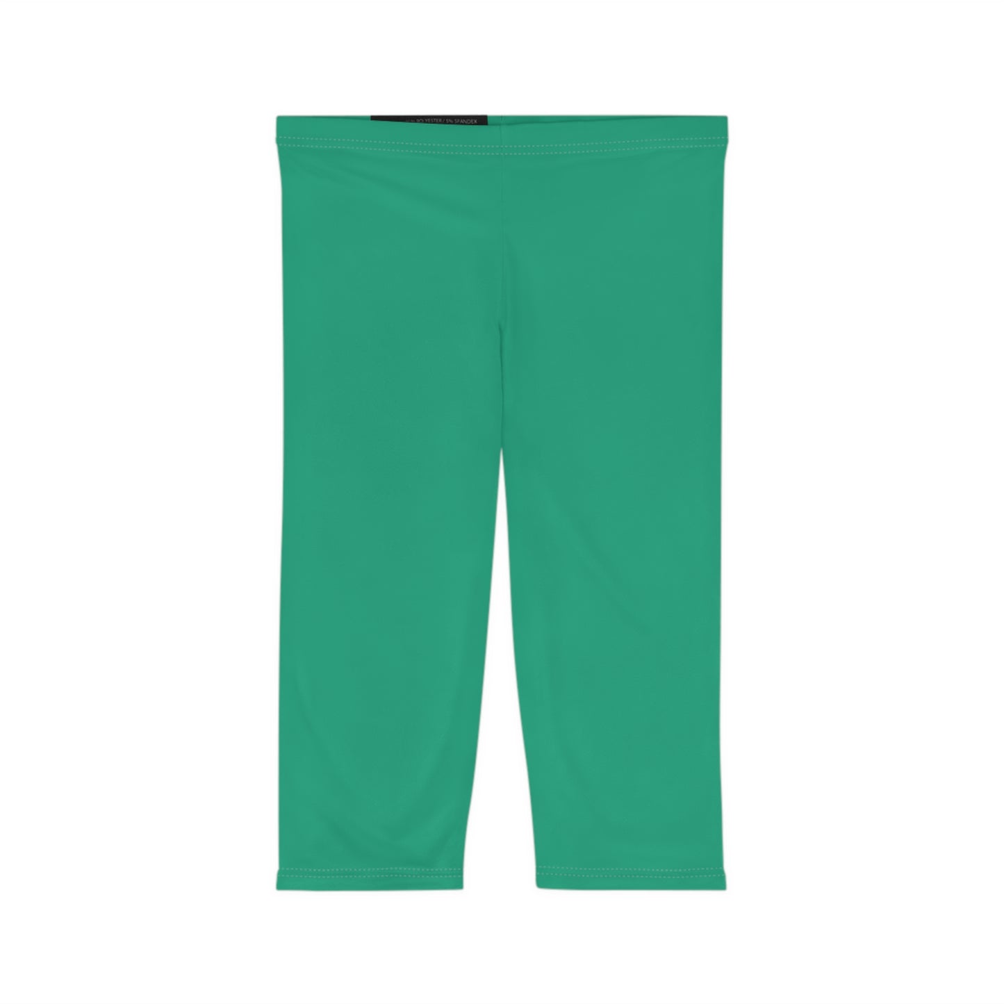Seaweed Color Women's Brushed Suede Poly Span Casual Capri Leggings XS-2XL