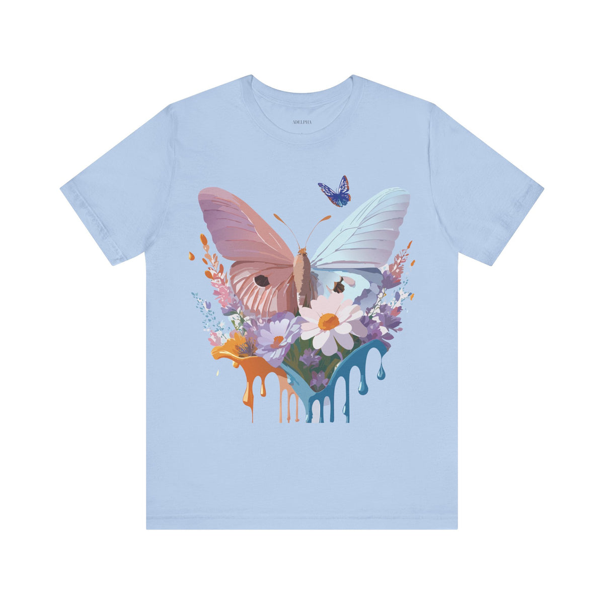 Butterfly Graphic Unisex Cotton Bella+Canvas Tee with Art Design n105