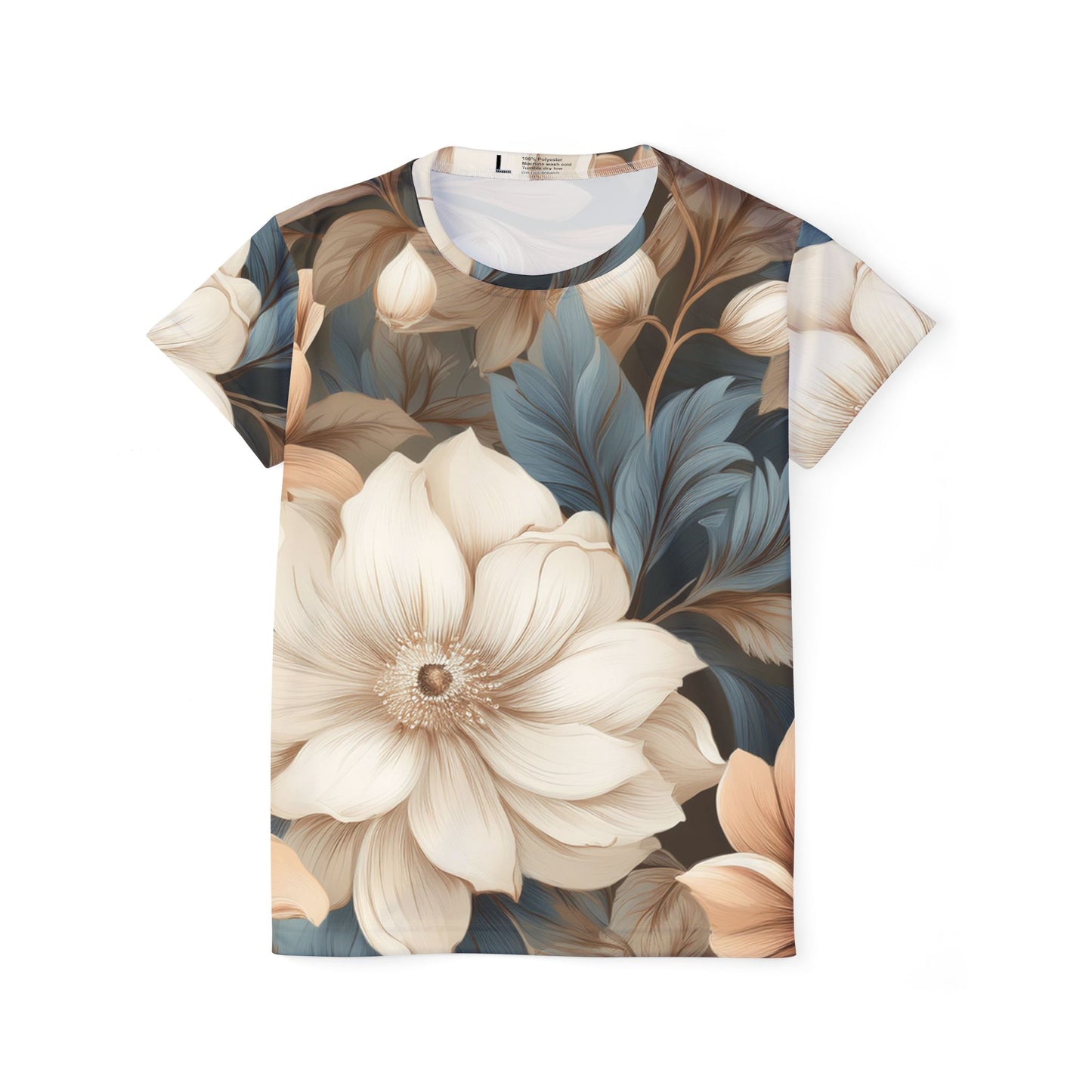 Women Poly T-Shirt with Floral Print