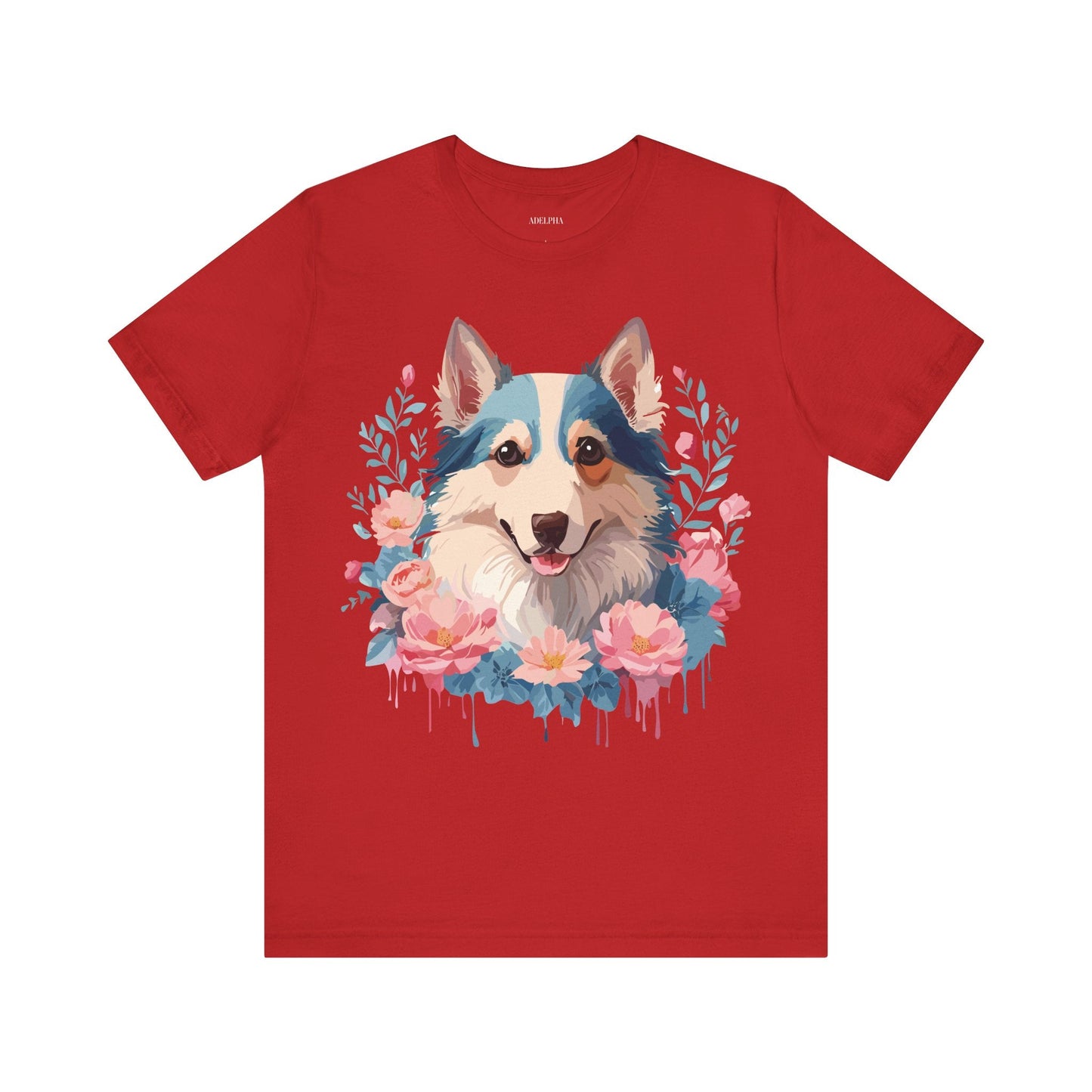 Unisex Graphic Dog Shirt Vintage Inspired Tee Art Design By Adelpha Premium Short Sleeve