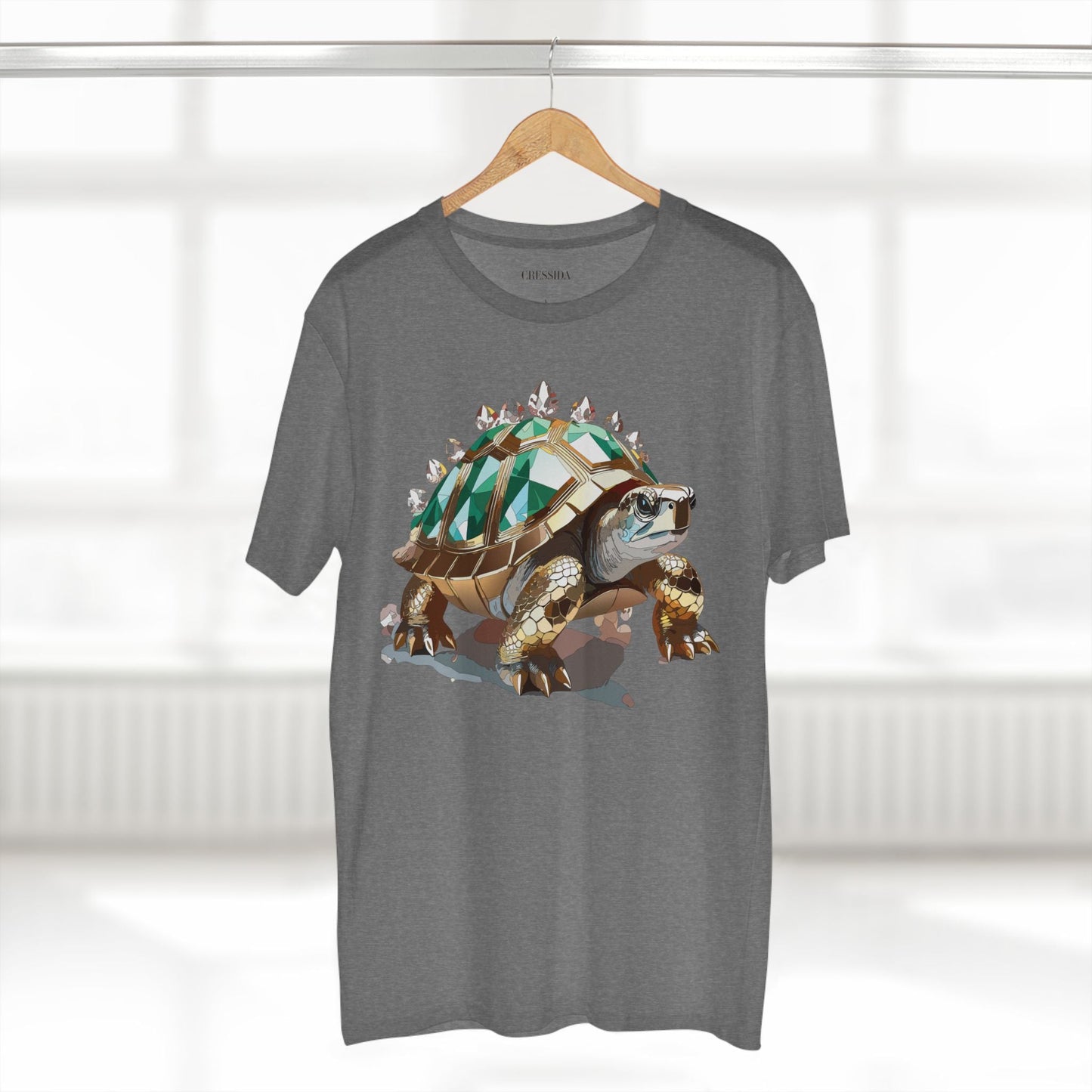 Turtle Graphic Unisex 100 Cotton Tee With Unique Animal Golden Medallion Art Design 33