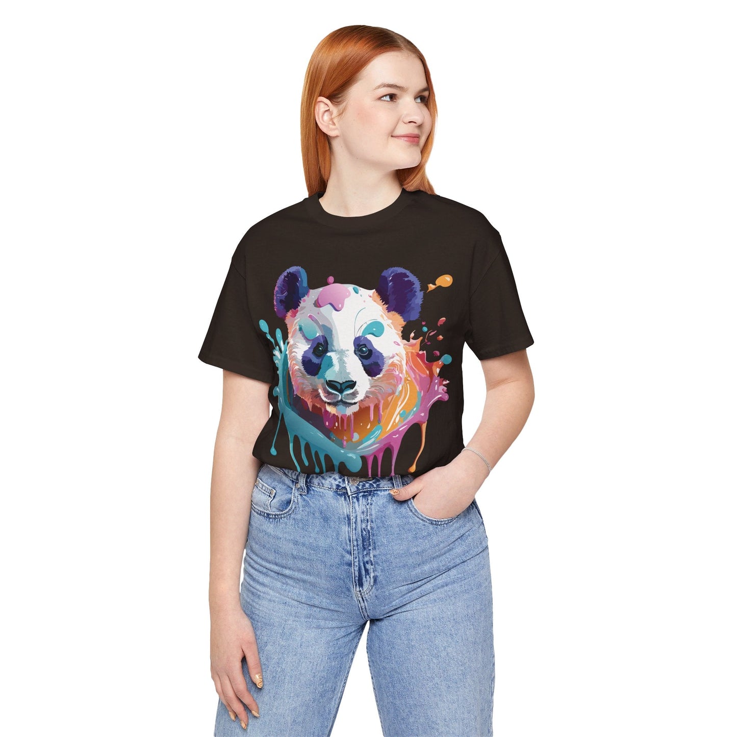 Panda Graphic Unisex 100 Cotton Vintage Art with Animal T-Shirt 12