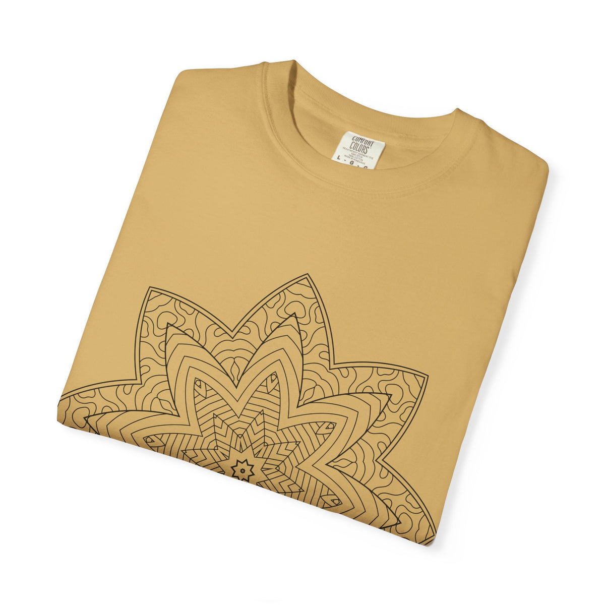 Unisex Garment Dyed Cotton T-Shirt with Mandala Graphic Design