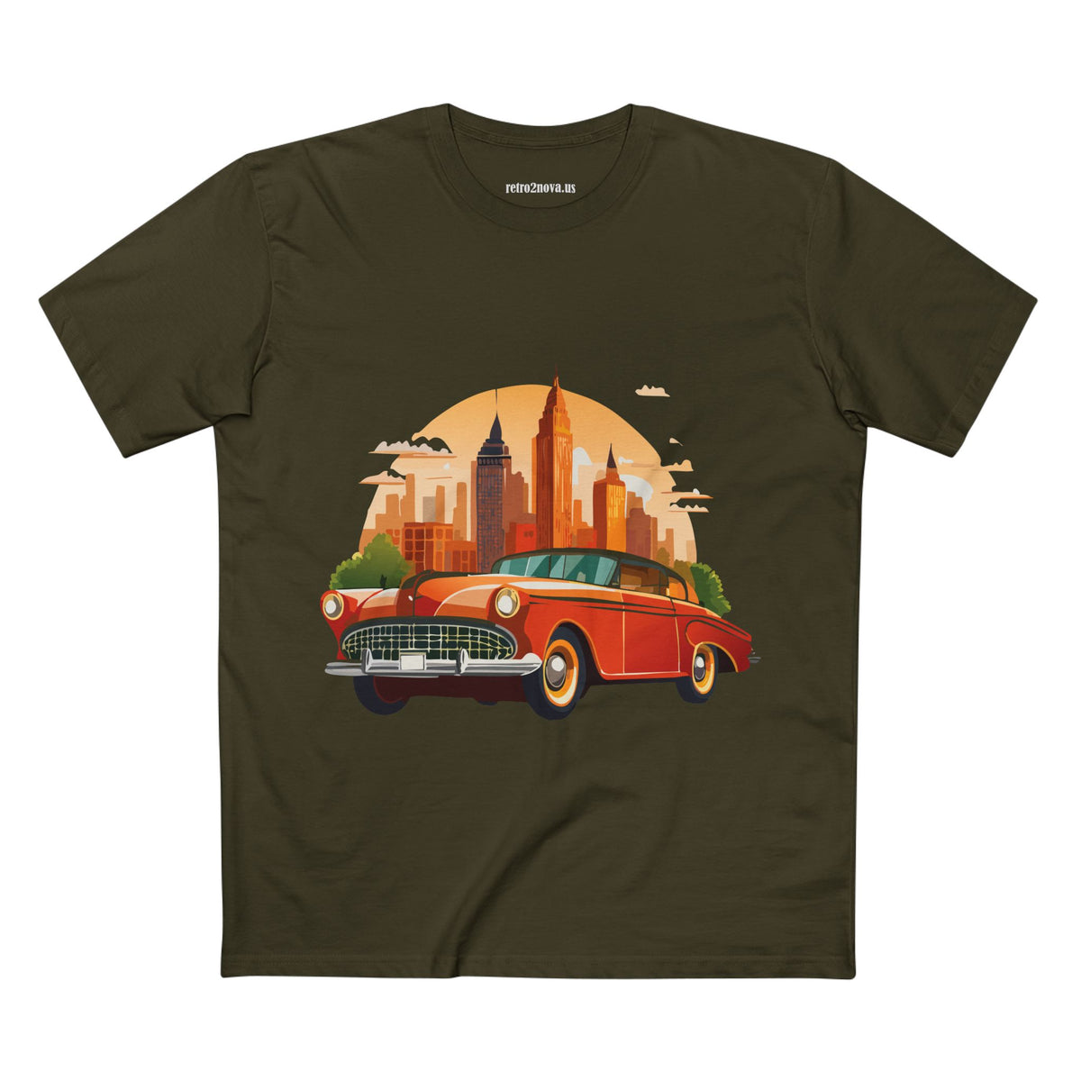 Retro Car Vintage Graphic Tee Staple Unisex 100 Cotton Tee Shirt - RC-1