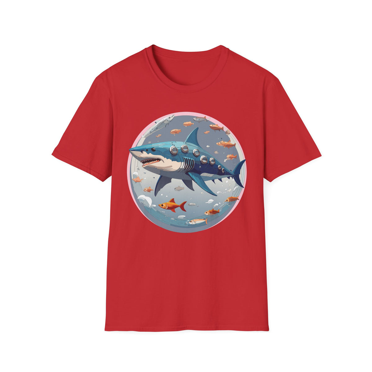 Steampunk Shark T-Shirt | Submarine Porthole Ocean Illustration