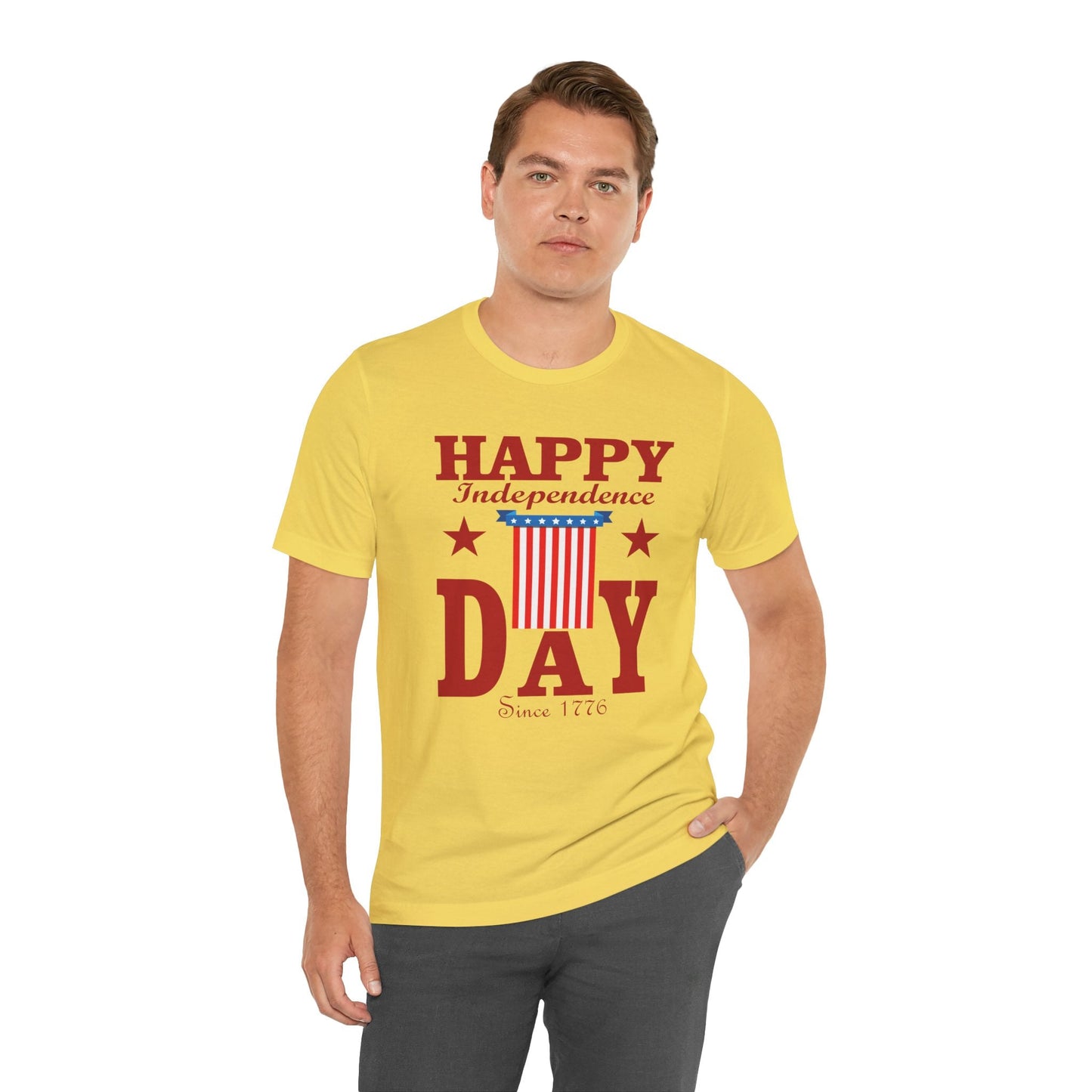 Happy Independence Day Graphic Unisex Cotton T-Shirt 018