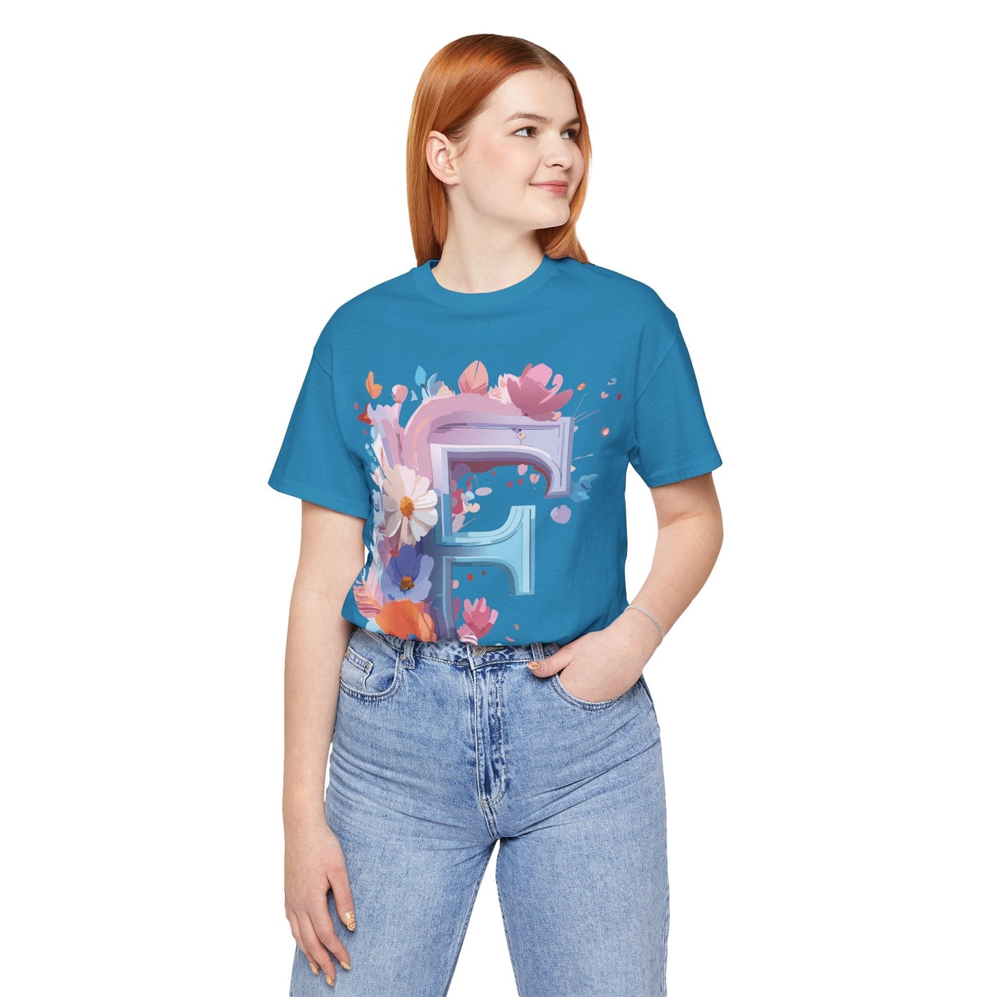 Letter F Shirt Graphic Tee Unisex Vintage Inspired Artwork From Adelpha Premium Short Sleeve