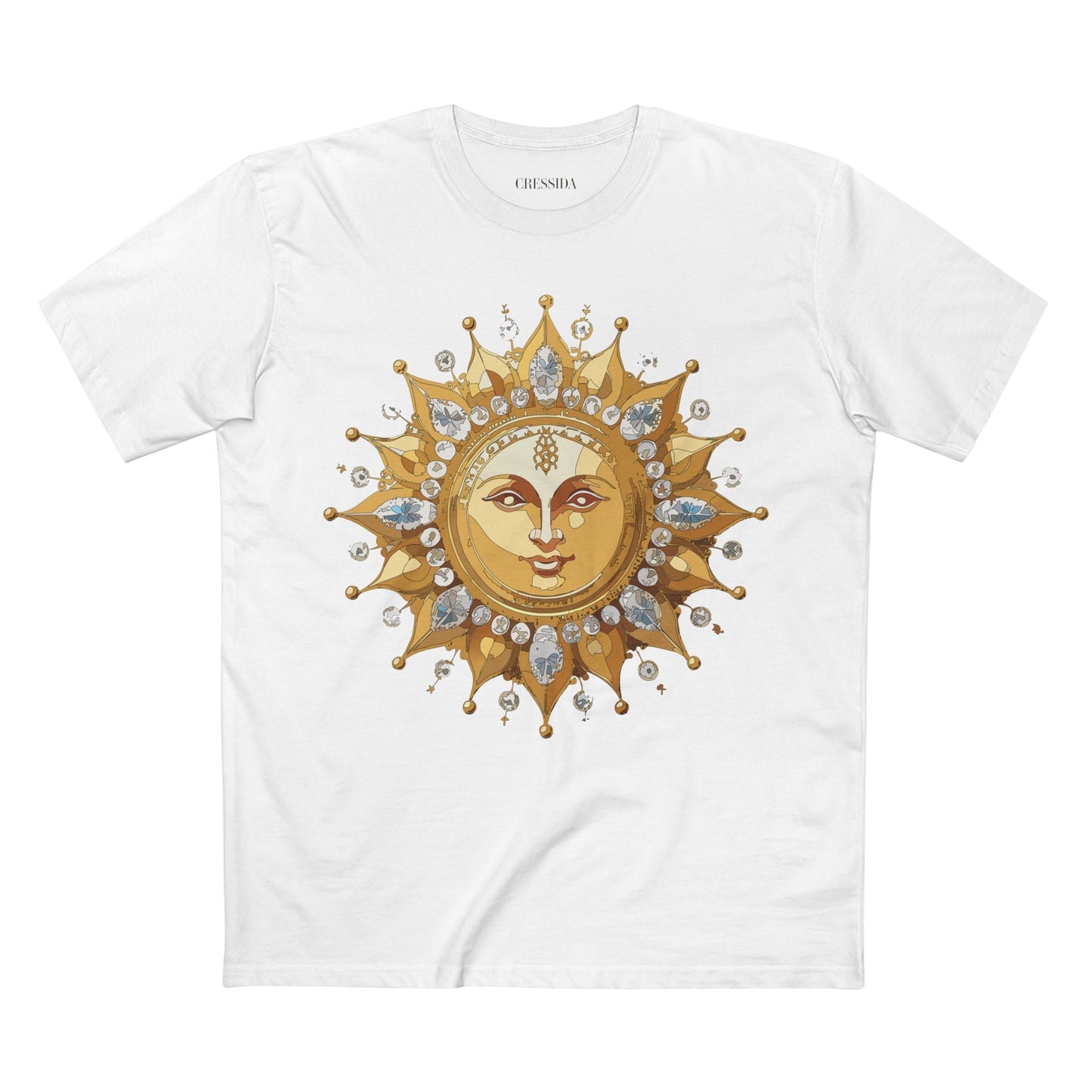 Gold Sun Graphic Unisex 100 Cotton T-Shirt with Golden Art Design 7