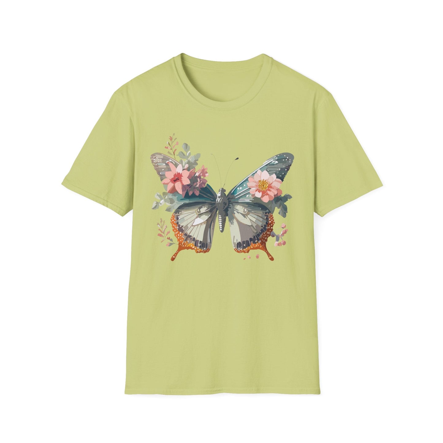 Butterfly Shirt Unisex Softstyle T Shirt Gildan 64000 Lightweight Ring Spun Cotton Monarch Design