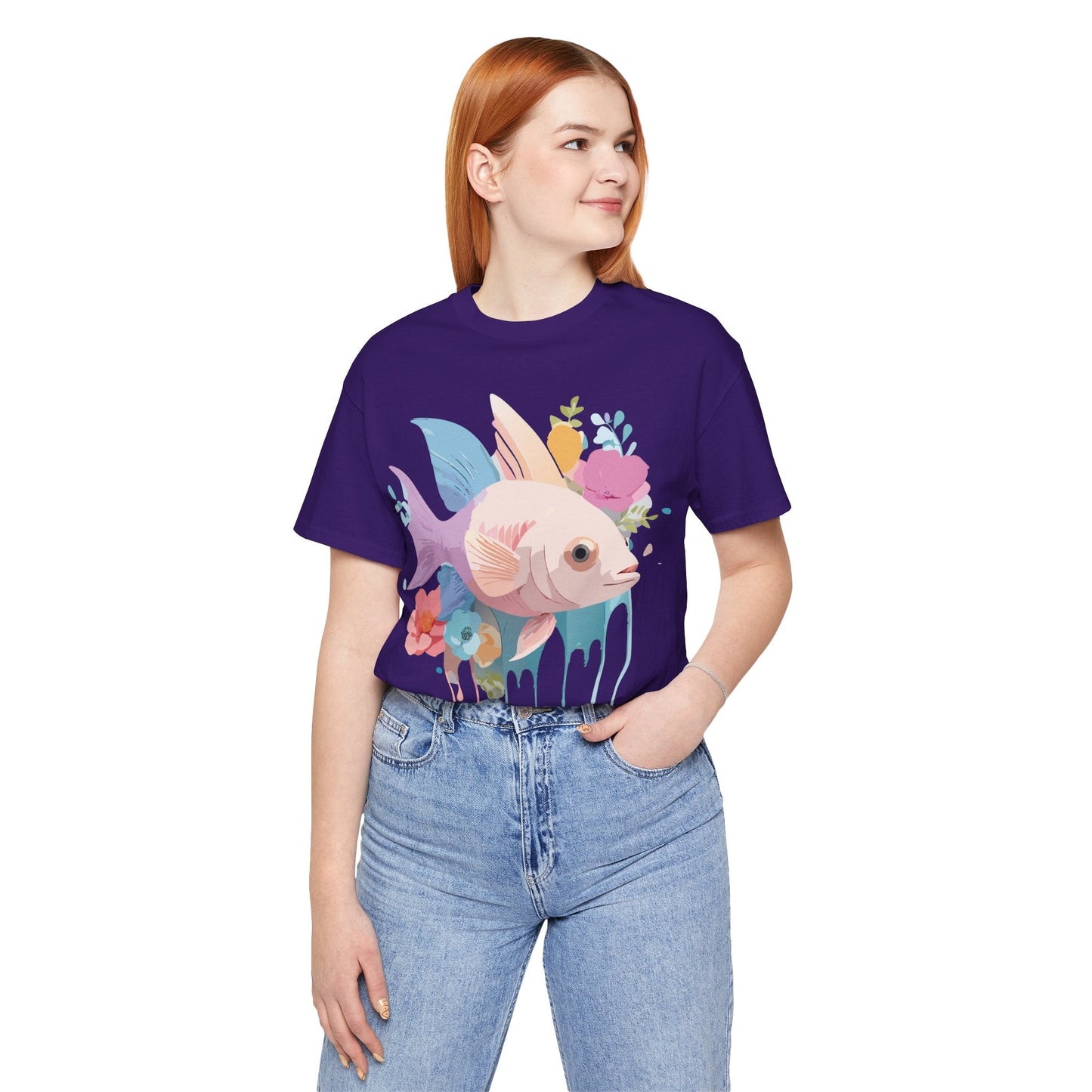 Adelpha Fish Graphic Tee Unisex Jersey Short Sleeve Vintage Art Design Tee Shirt Premium Quality