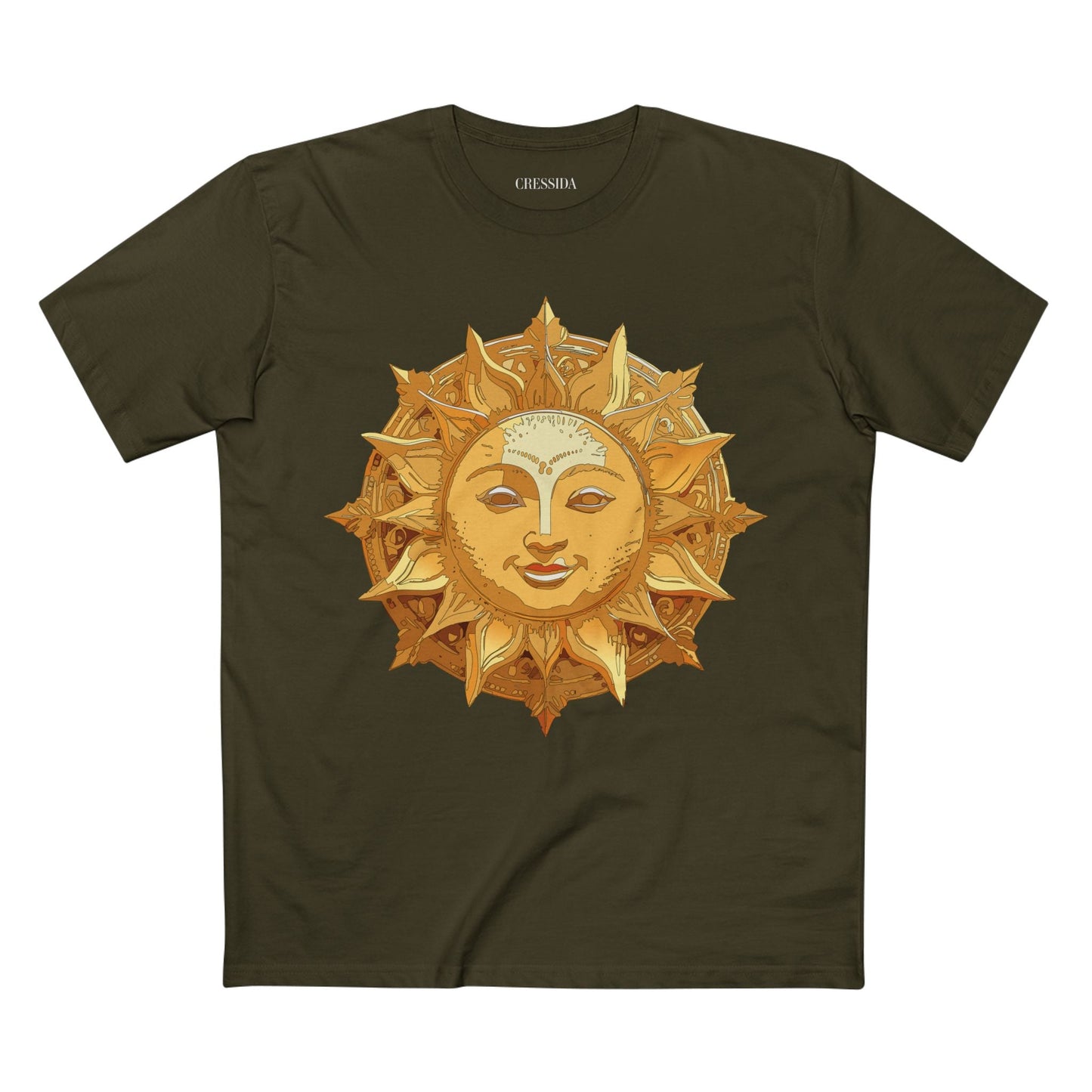 Gold Sun Graphic Unisex 100 Cotton T-Shirt with Golden Art Design 22