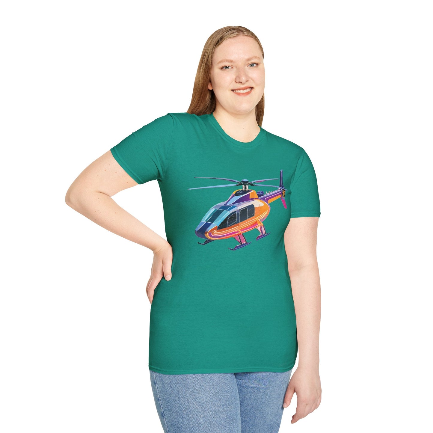 Chopper Helicopter Shirt Unisex Tee Gildan Softstyle 64000 Lightweight 100 Percent Cotton