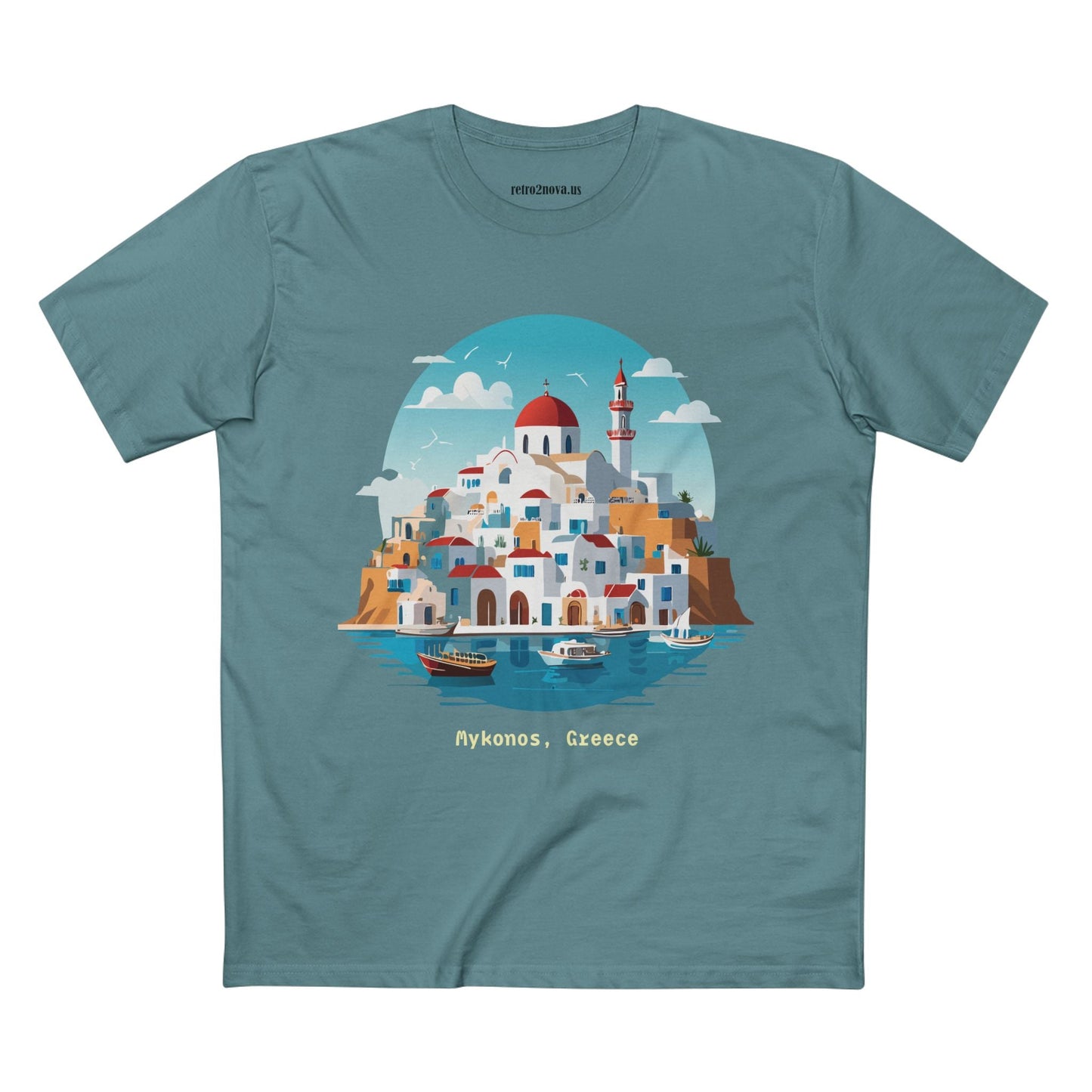 Greece Travel Shirt Unisex Premium Cotton Tee With Original Art Design Retro2Nova TT41