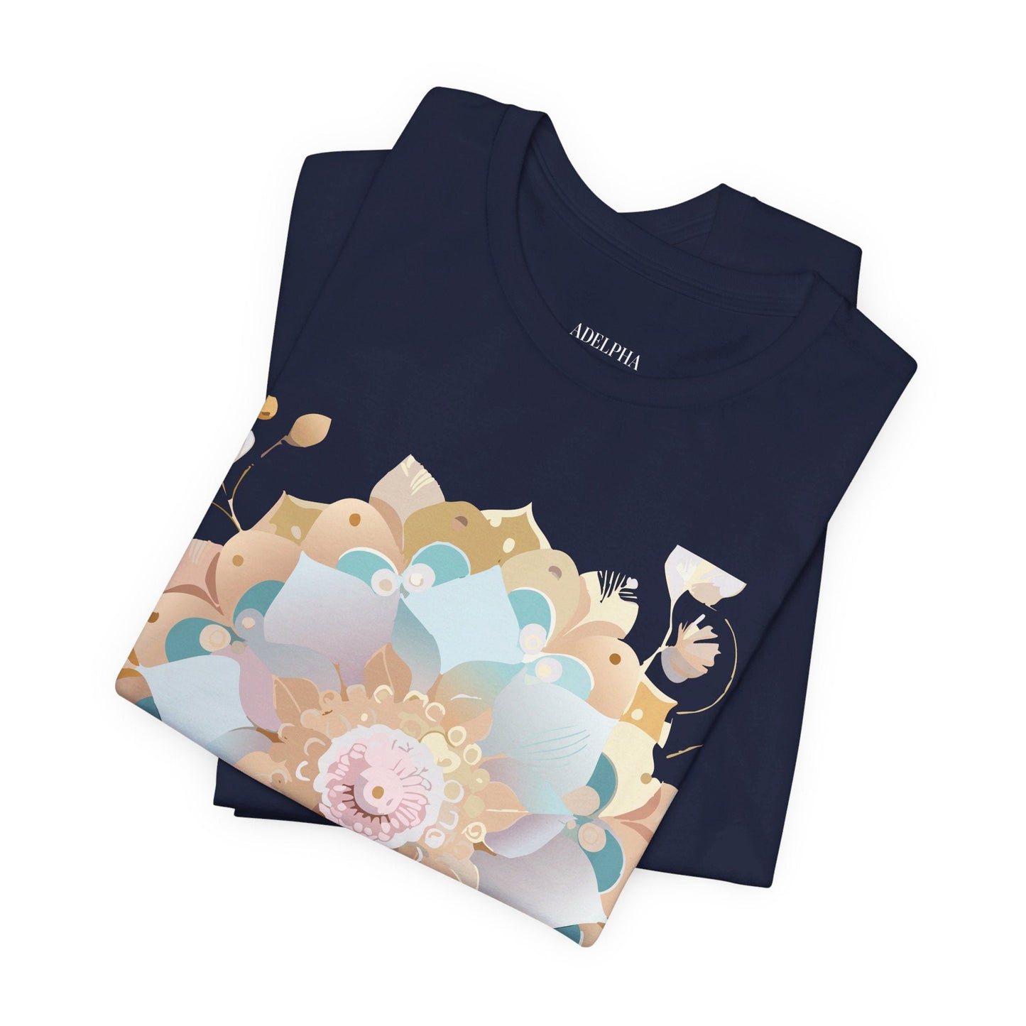Mandala Graphic Tee Unisex Jersey Short Sleeve Featuring Vintage Inspired Adelpha Artwork