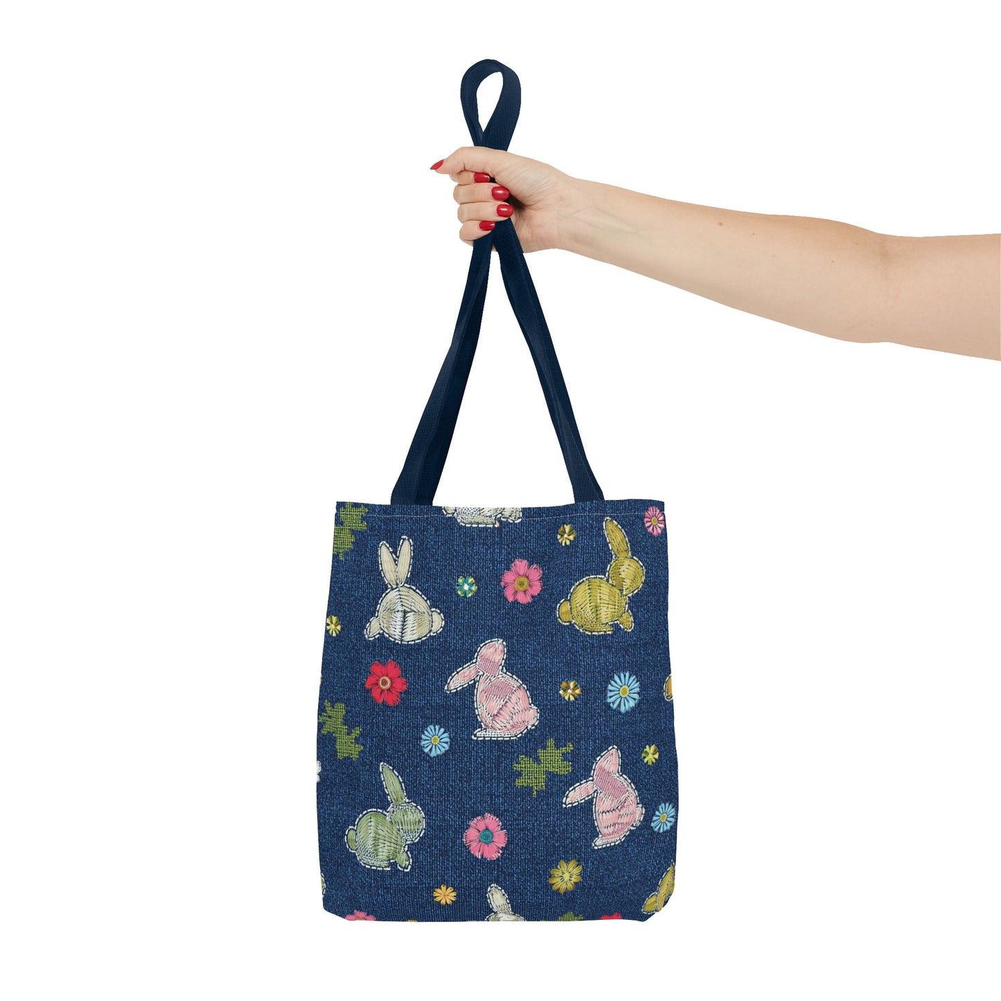 Easter Graphic Design Denim Fabric Imitation Print Unisex Canvas Bag Poly Spun 3 Sizes Tote Bag 204-7