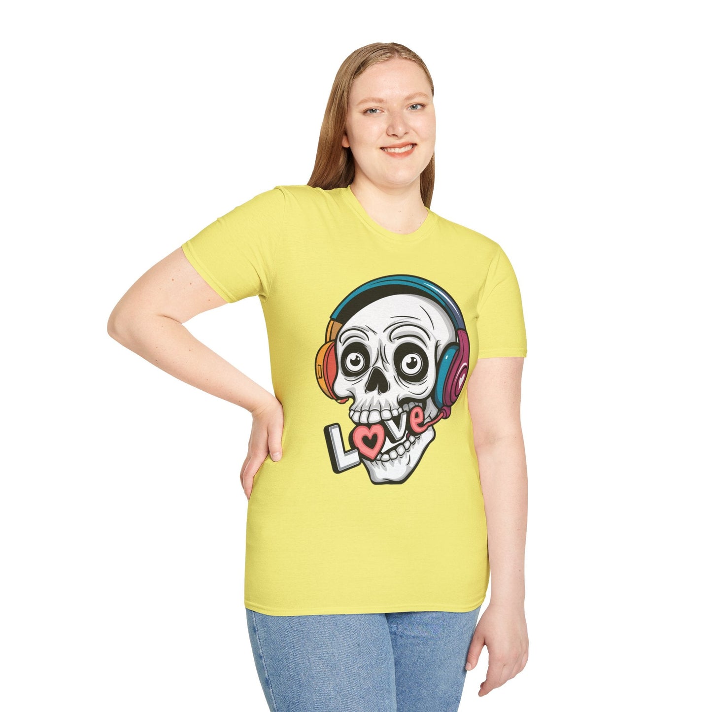 Skull Tee Shirt Unisex Skeleton Shirt With Skull Artwork Gildan Softstyle Cotton Tee