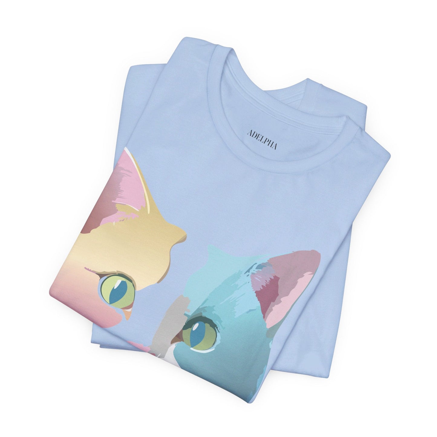 Cat Graphic Tee Unisex Short Sleeve Shirt Vintage Style Adelpha