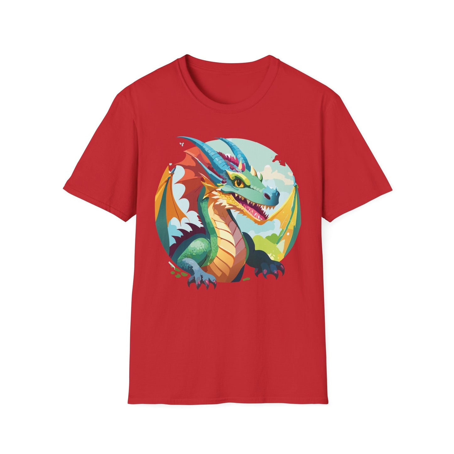 Unisex Dragon Graphic Tee By Gildan Softstyle 64000 Short Sleeve Cotton Tee Art Design